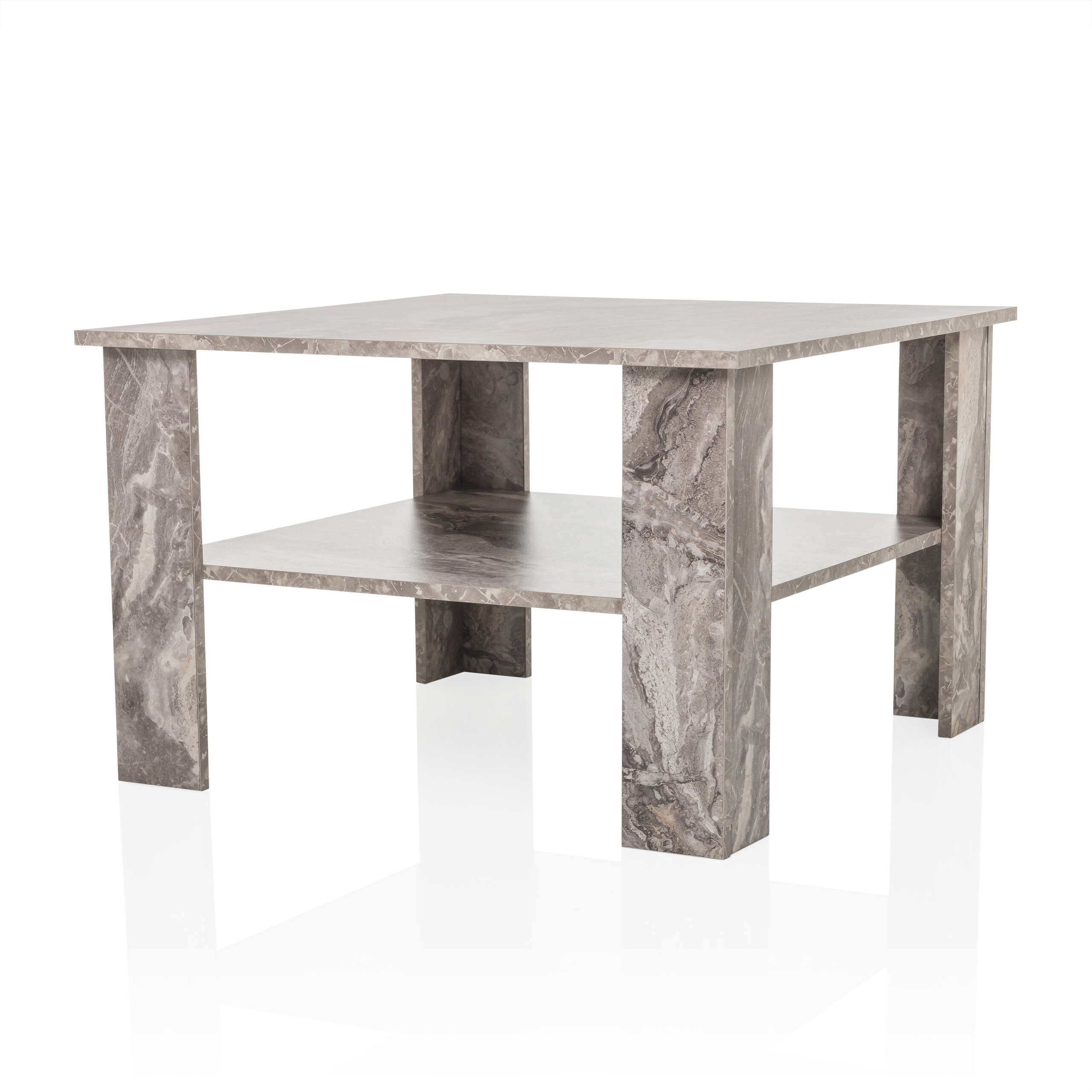 BISMO Couchtisch in Marmoroptik Grau
