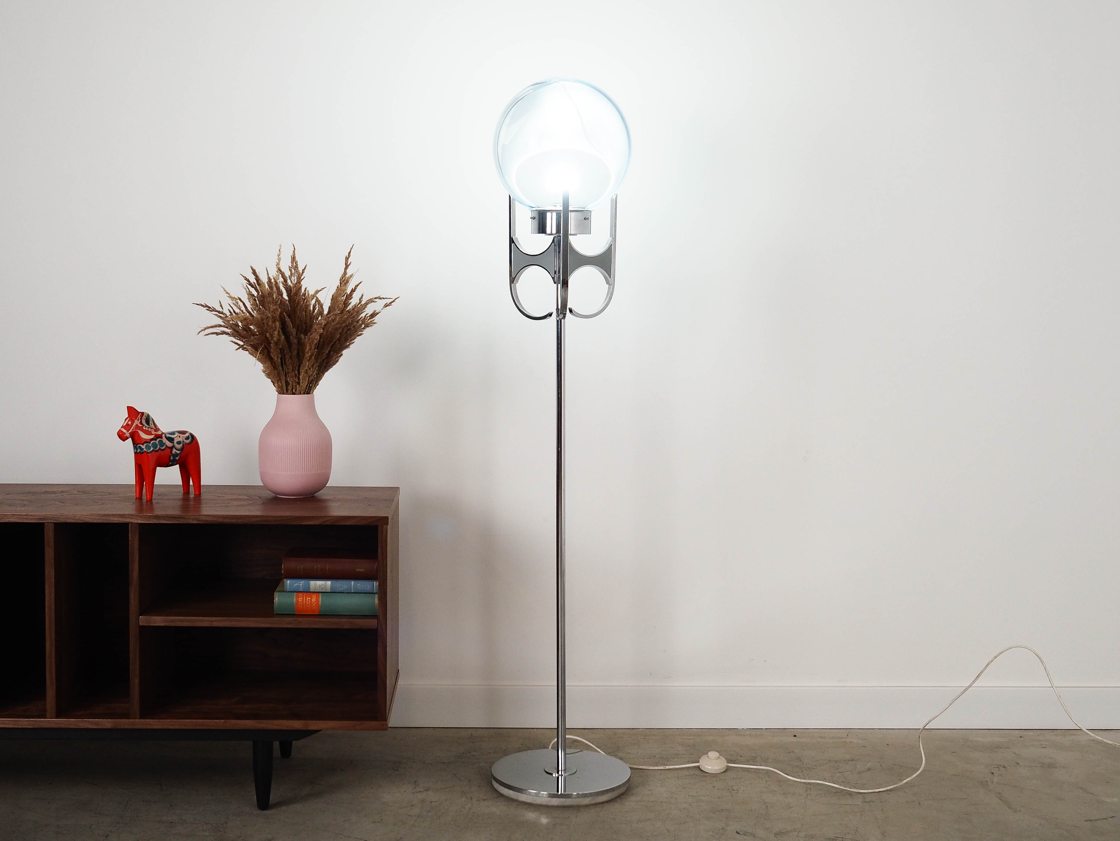 Standing lamp Murano glass Silver 1970s
