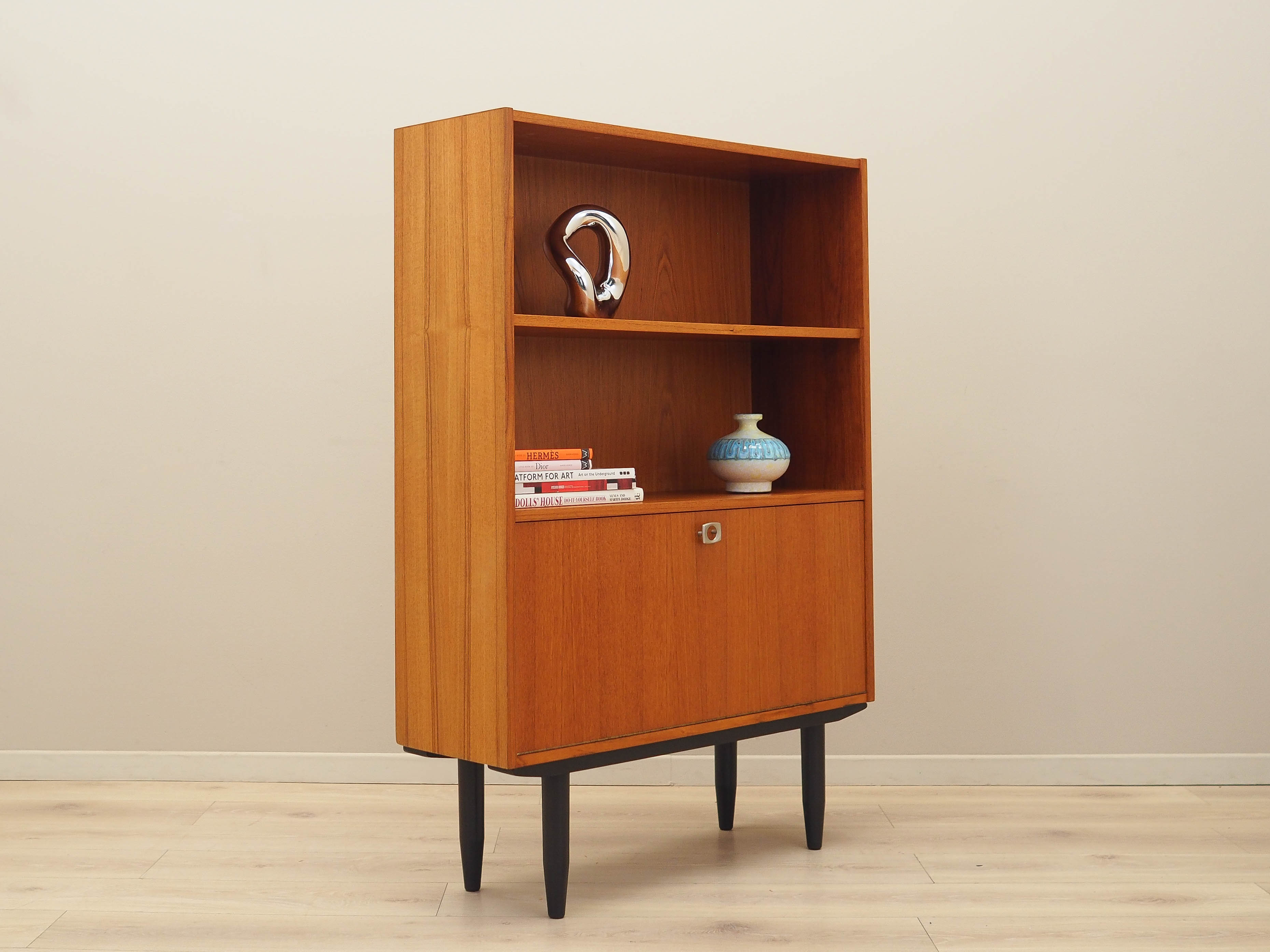 Libreria in teak marrone anni '60