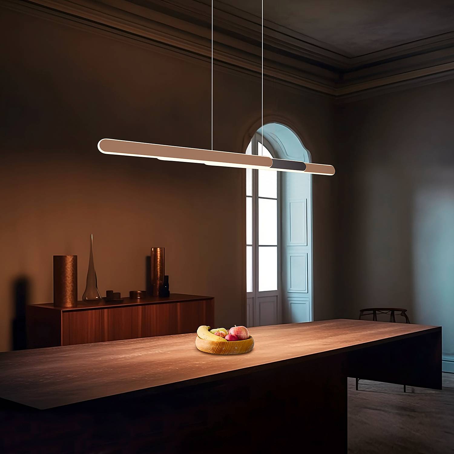1-Light Helios LED Pendant Light Iron Brown