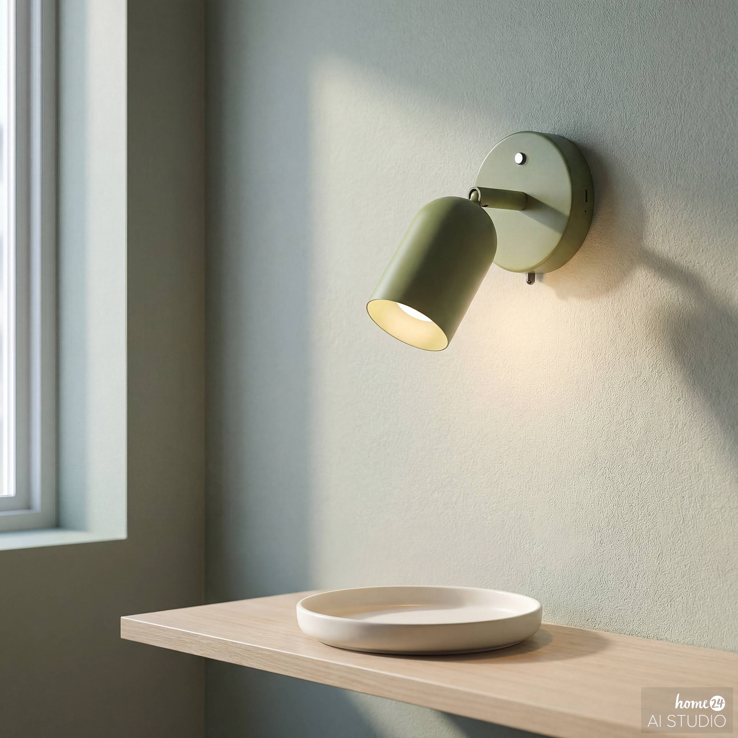 Dina Battery-Wall-Light 3-Stage-Dimmer Remote Control Green
