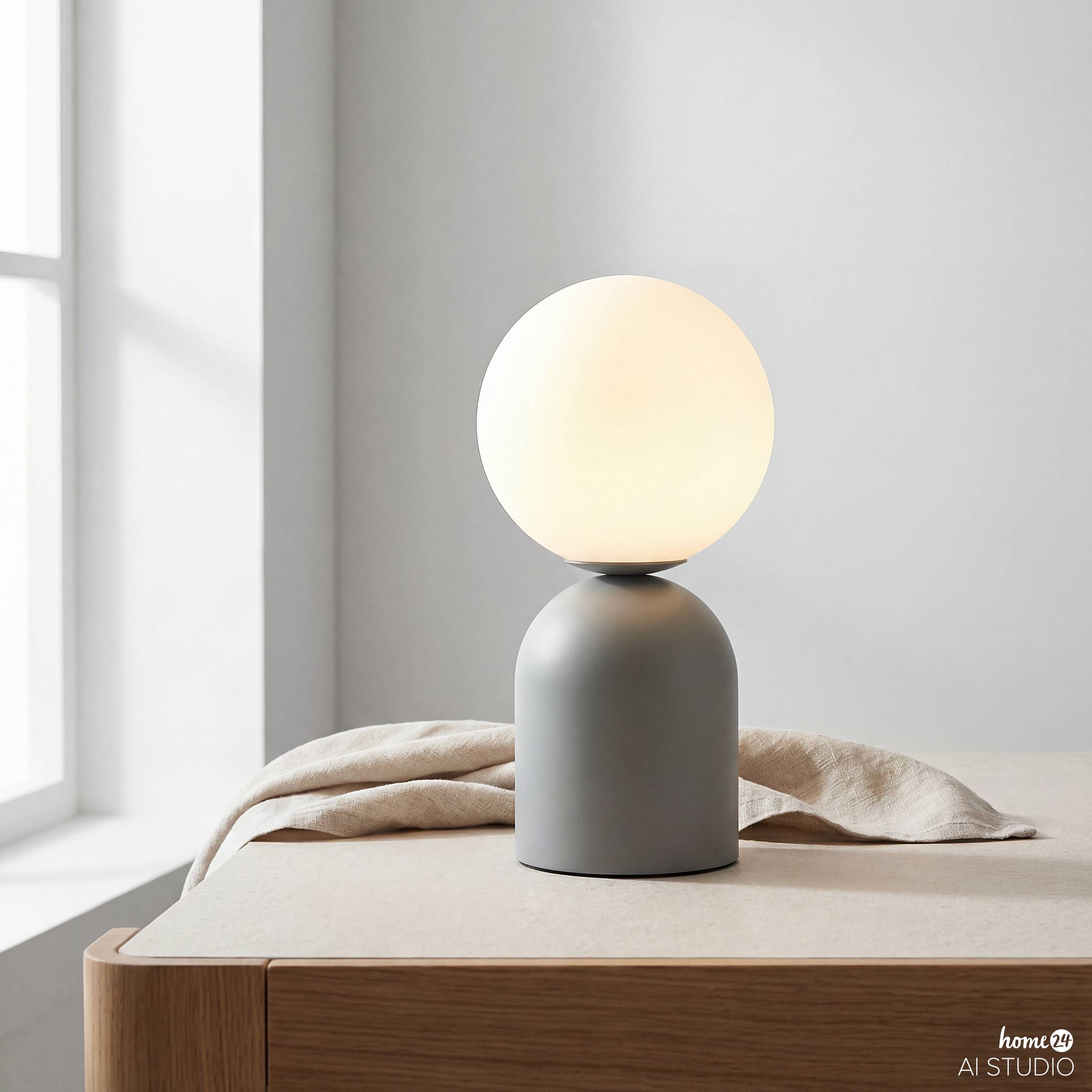 Ora Cordless Table Lamp Opal Glass Iron White Sage