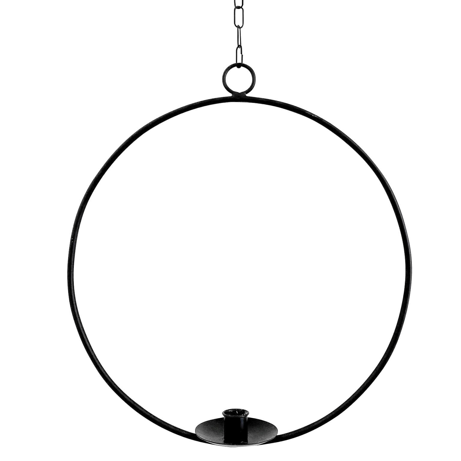 Ijus Decorative Ring with Vase/Candle Holder Black Ø 34cm