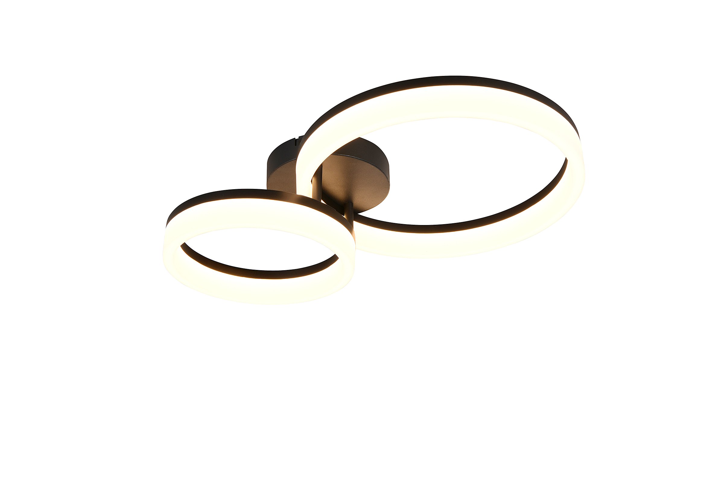 Scope LED ceiling light with 2 rings Acrylic glass Iron Black