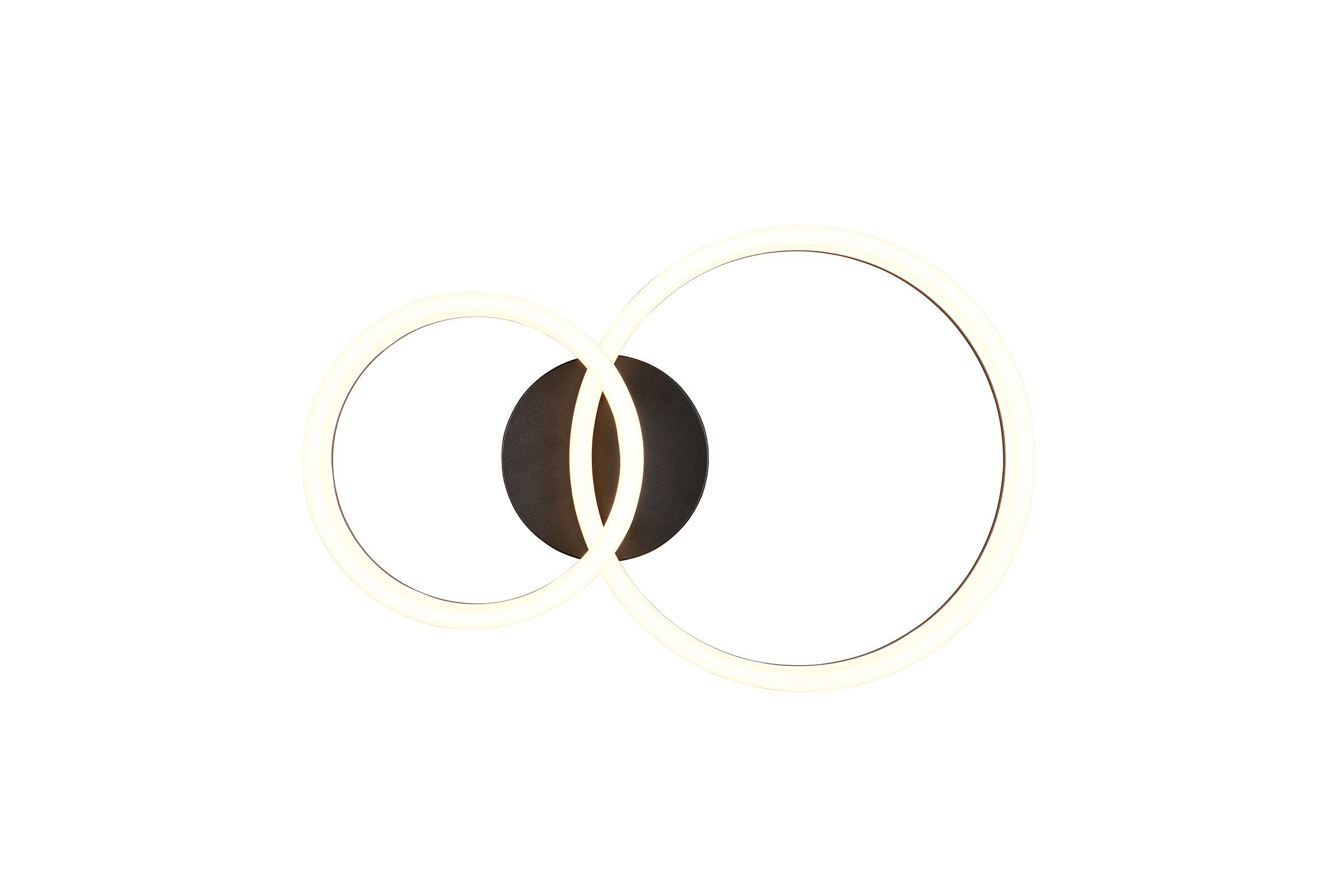 Scope LED ceiling light with 2 rings Acrylic glass Iron Black