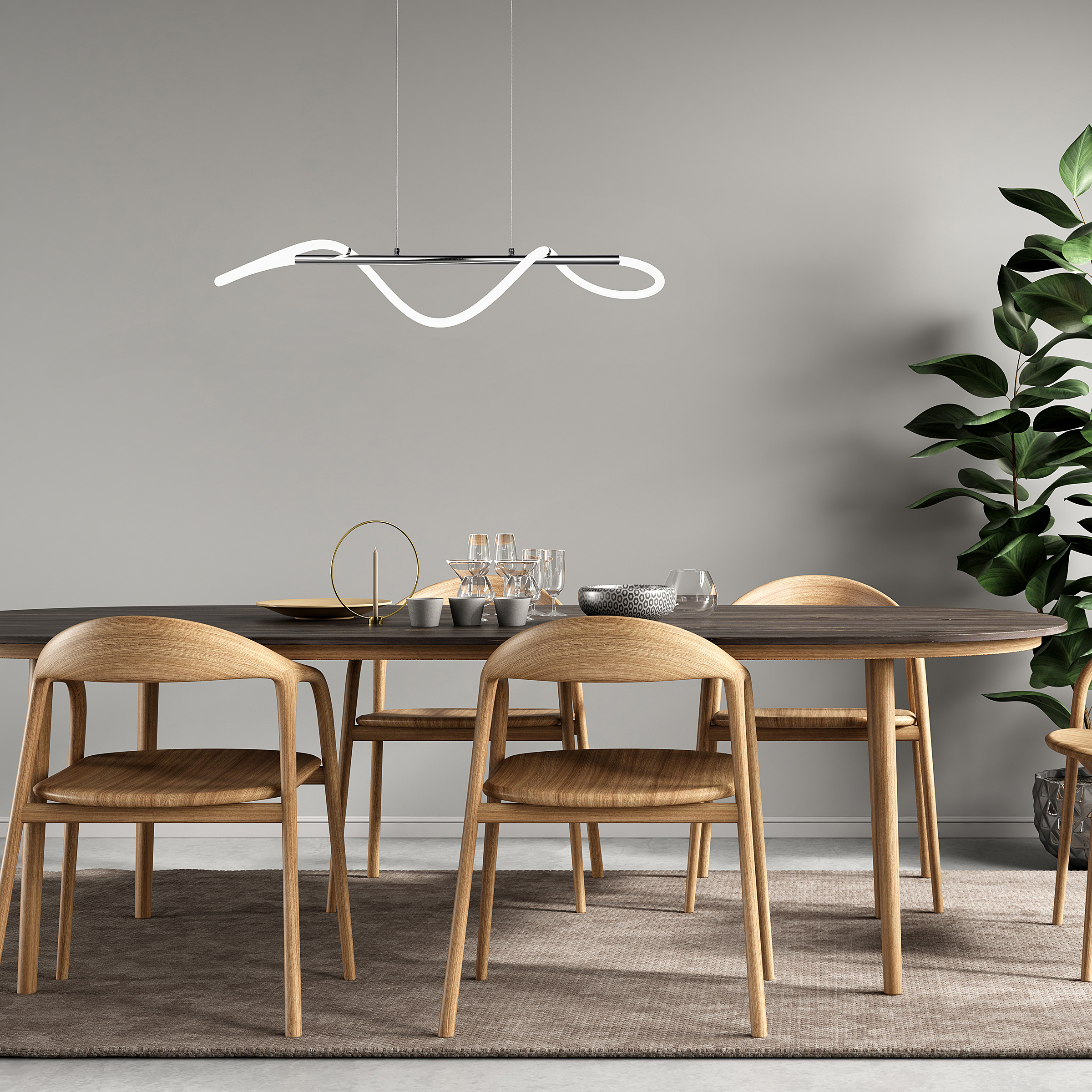 1-Flammig Argos LED-Pendelleuchte Eisen Silber
