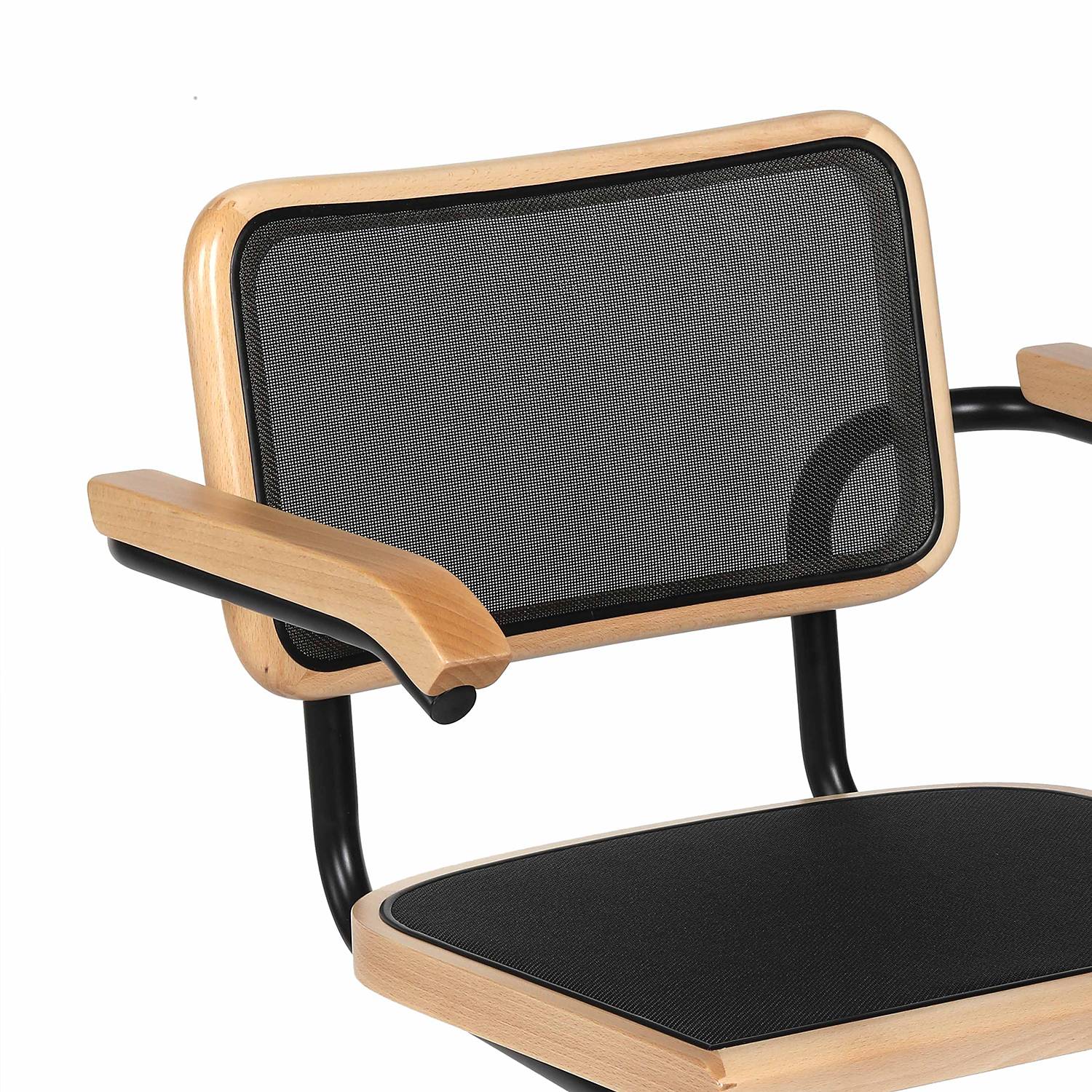 Holm Armchair Set of 2 Mesh Beech Black