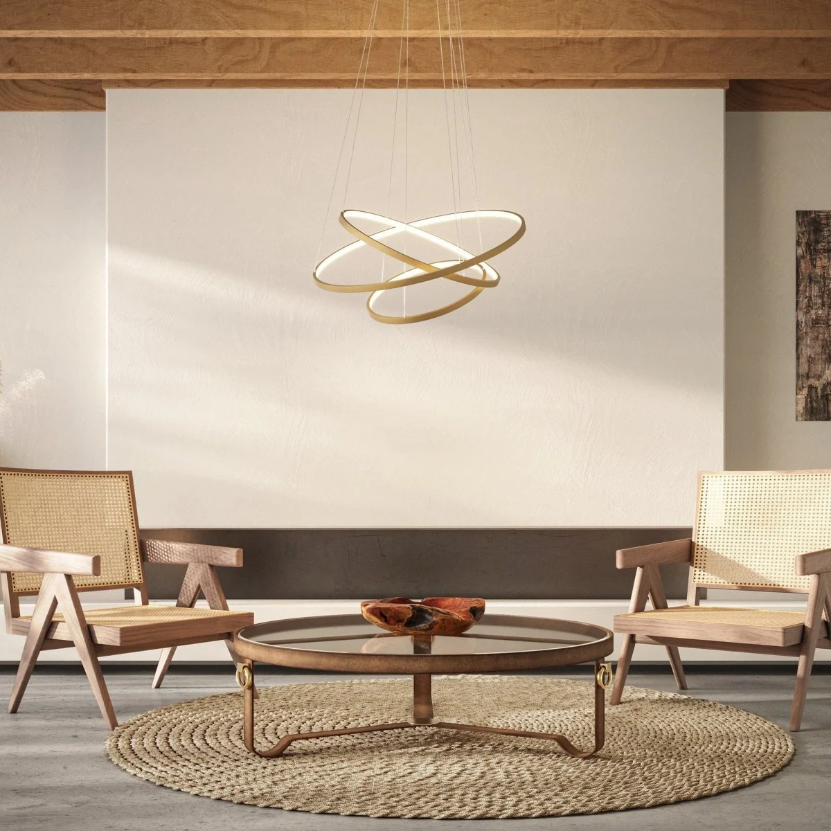Ring-shaped LED pendant light OUREA Gold