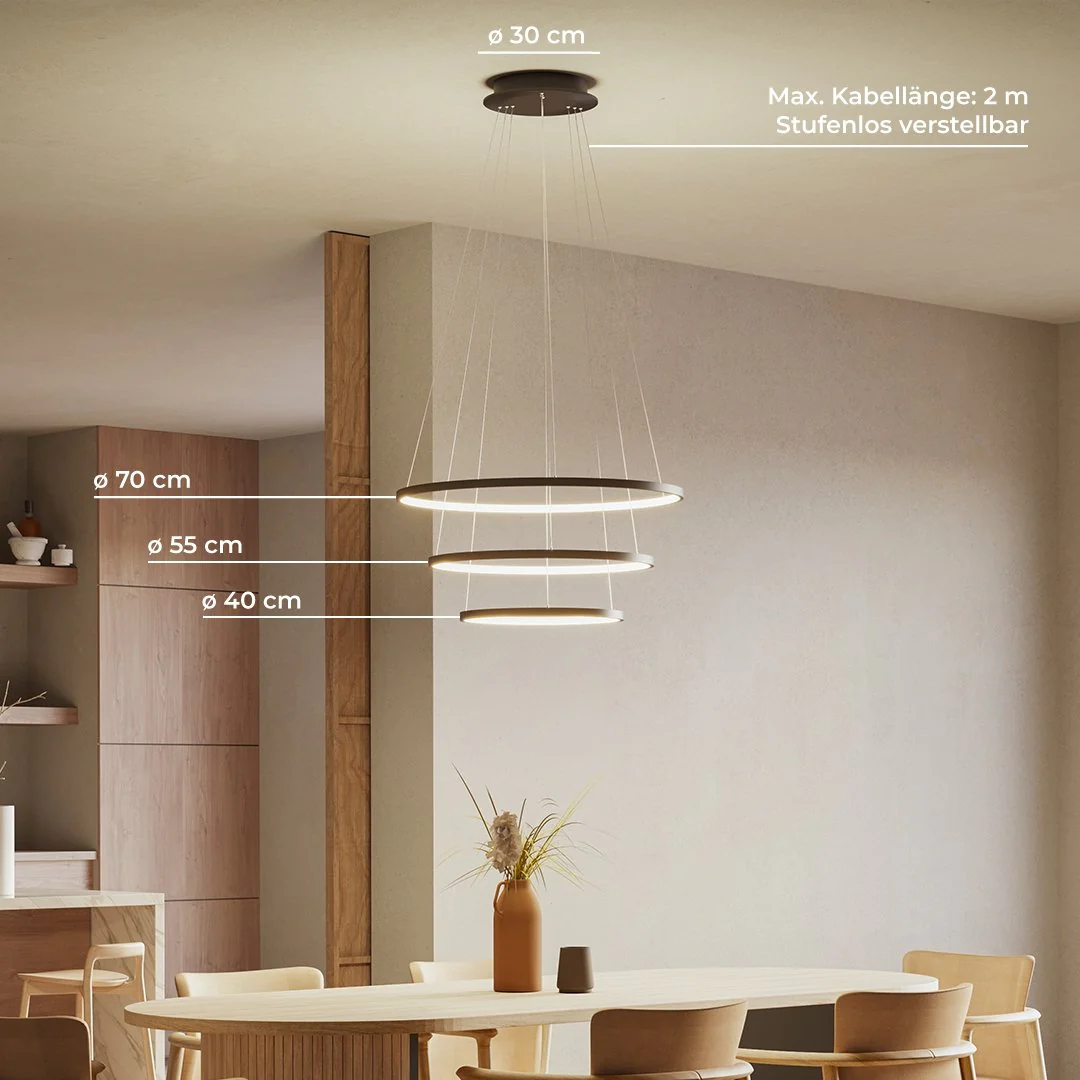 Ring-shaped LED pendant light OUREA Gold