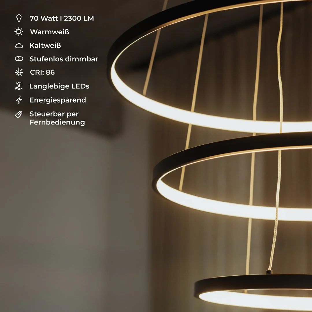 Ring-shaped LED pendant light OUREA Gold