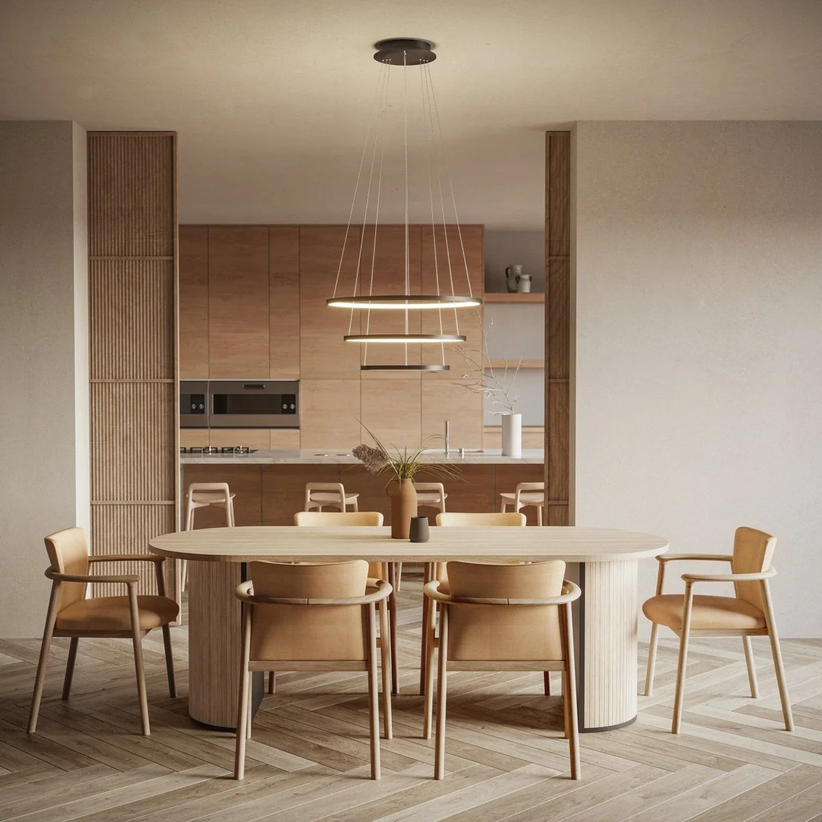 Ring-shaped LED pendant light OUREA Gold