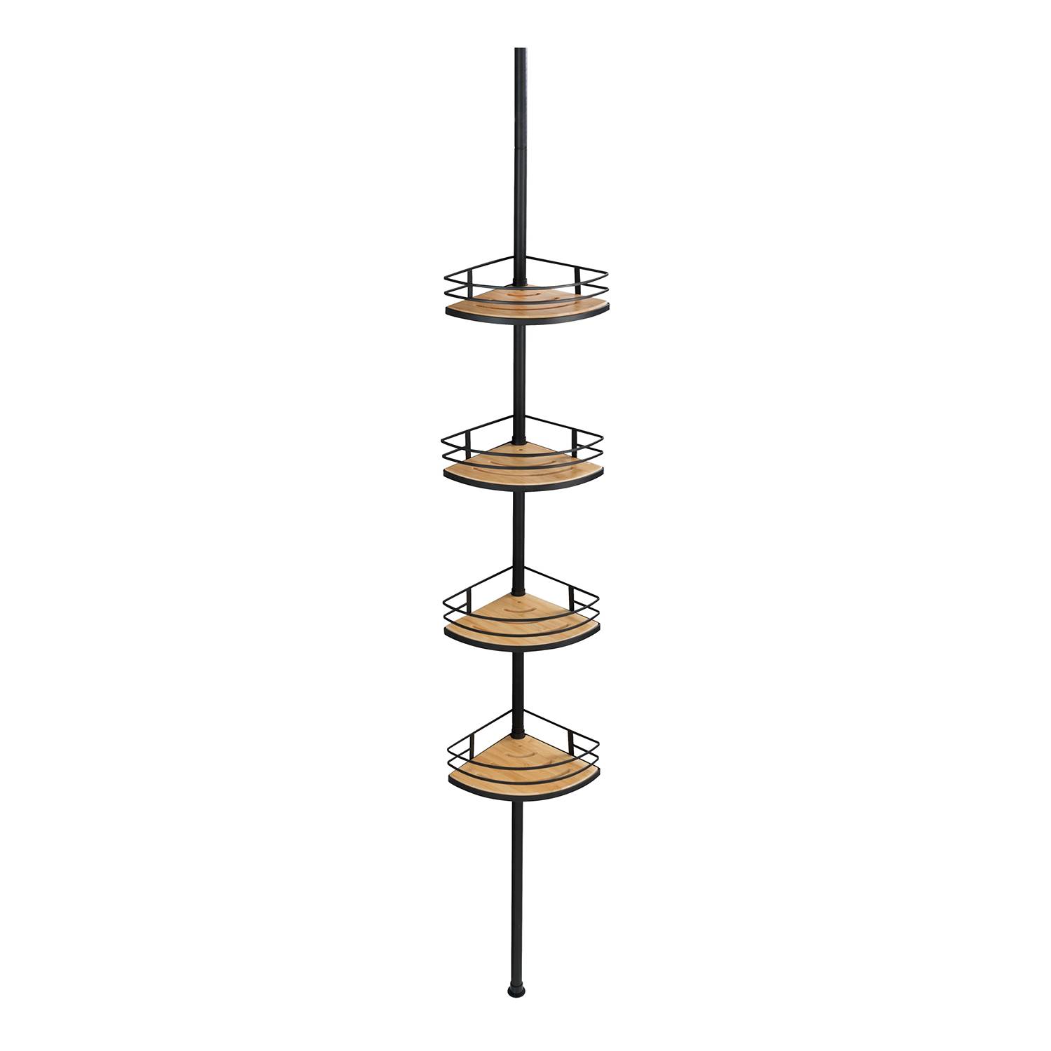 Dolcedo I Telescopic corner shelf Stainless steel Black