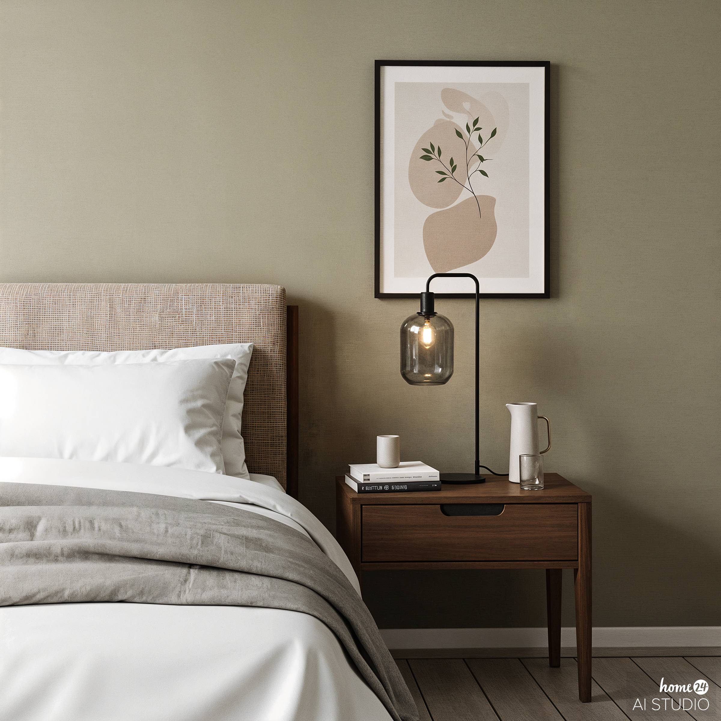 Home Type B Table Lamp Smoked Glass Iron Grey