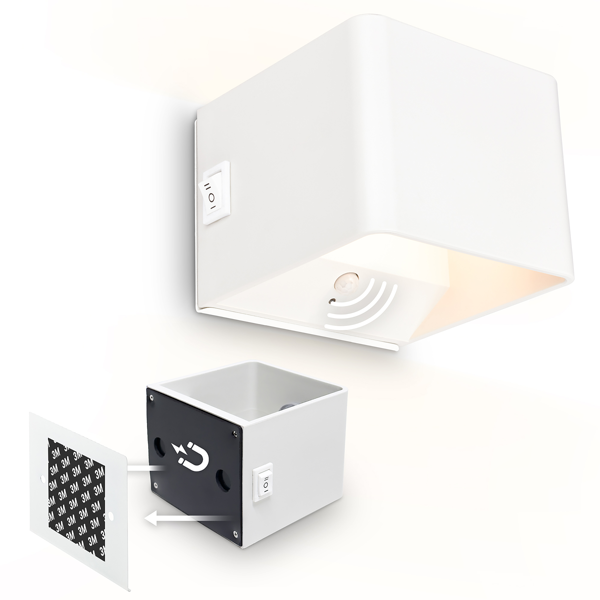 Borra Battery LED Wall Light Aluminium White