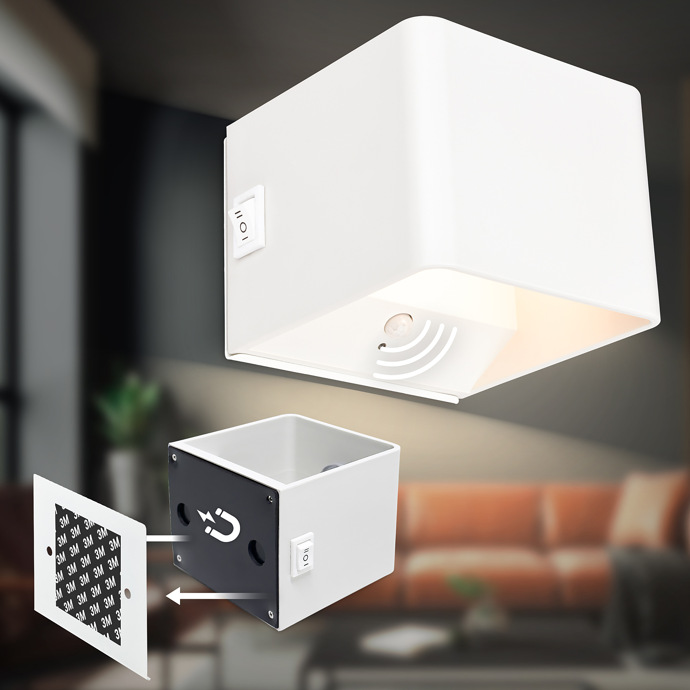 Borra Battery LED Wall Light Aluminium White