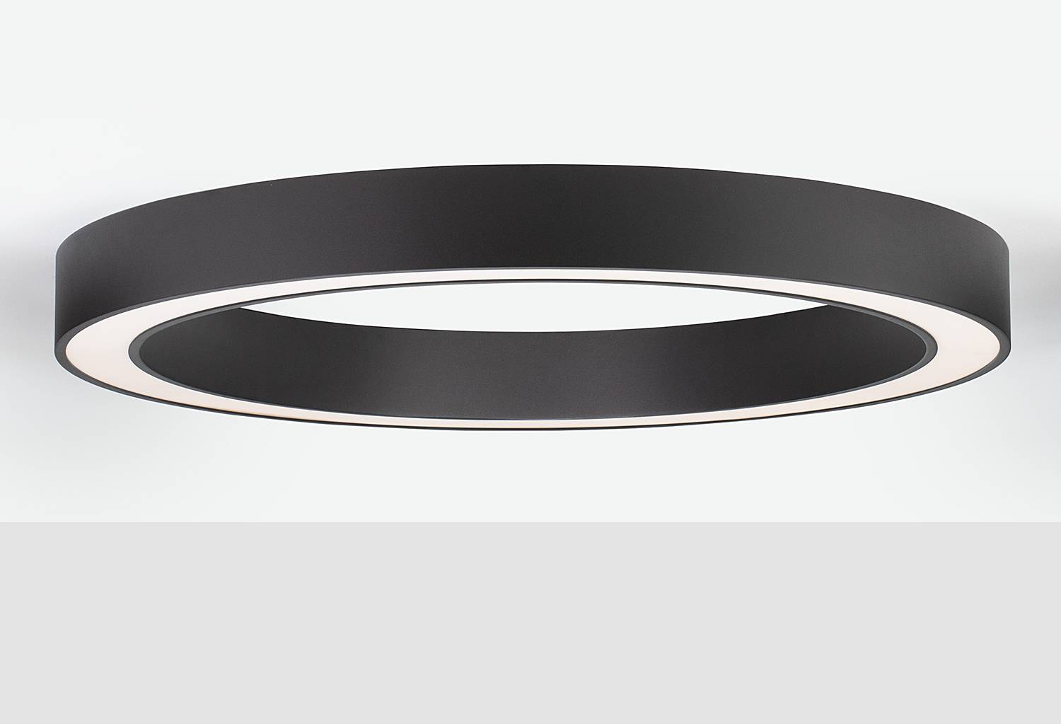1-Flammig Morbido Deckenleuchte Aluminium Schwarz Ø80cm