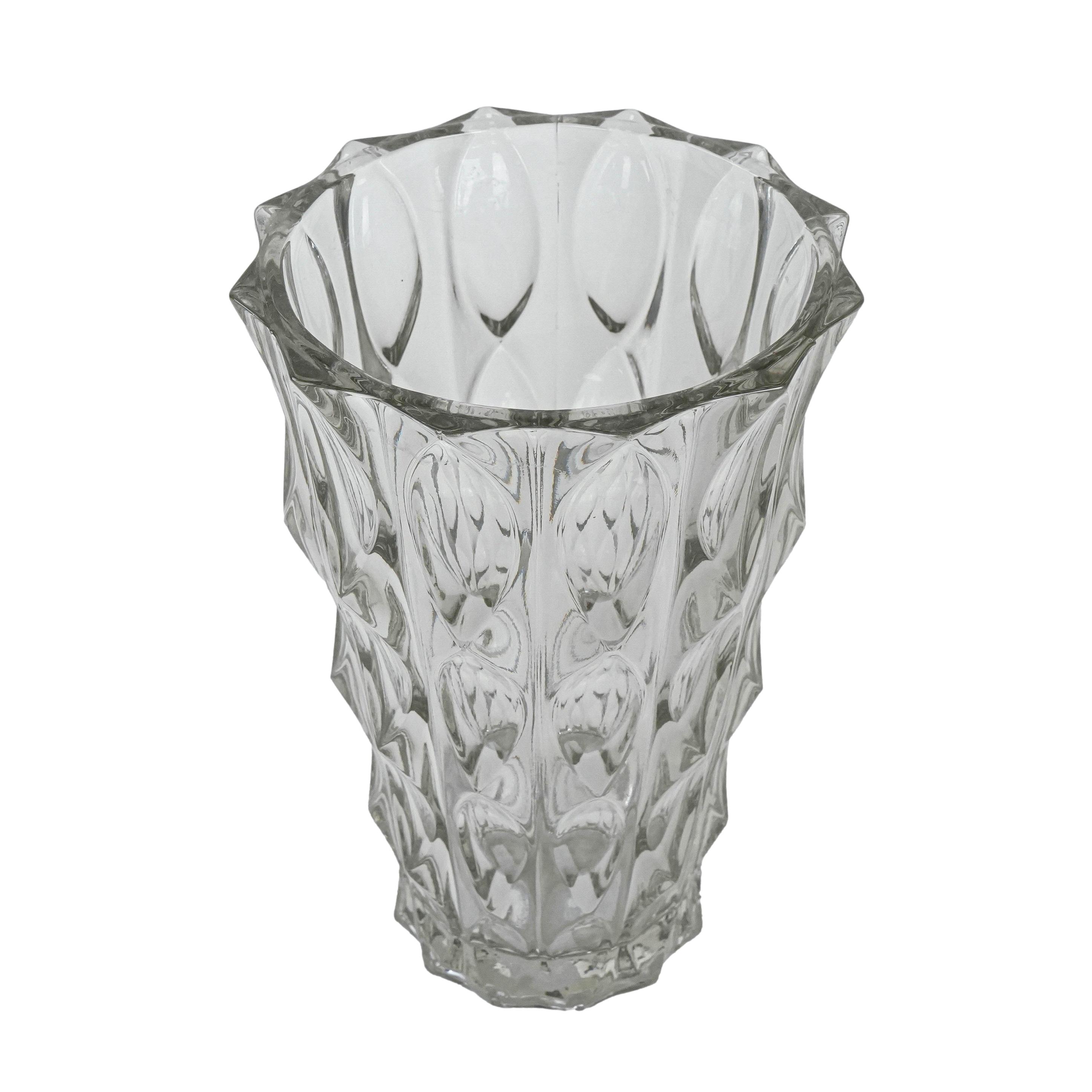 Kristallvase Transparent 1960er Jahre