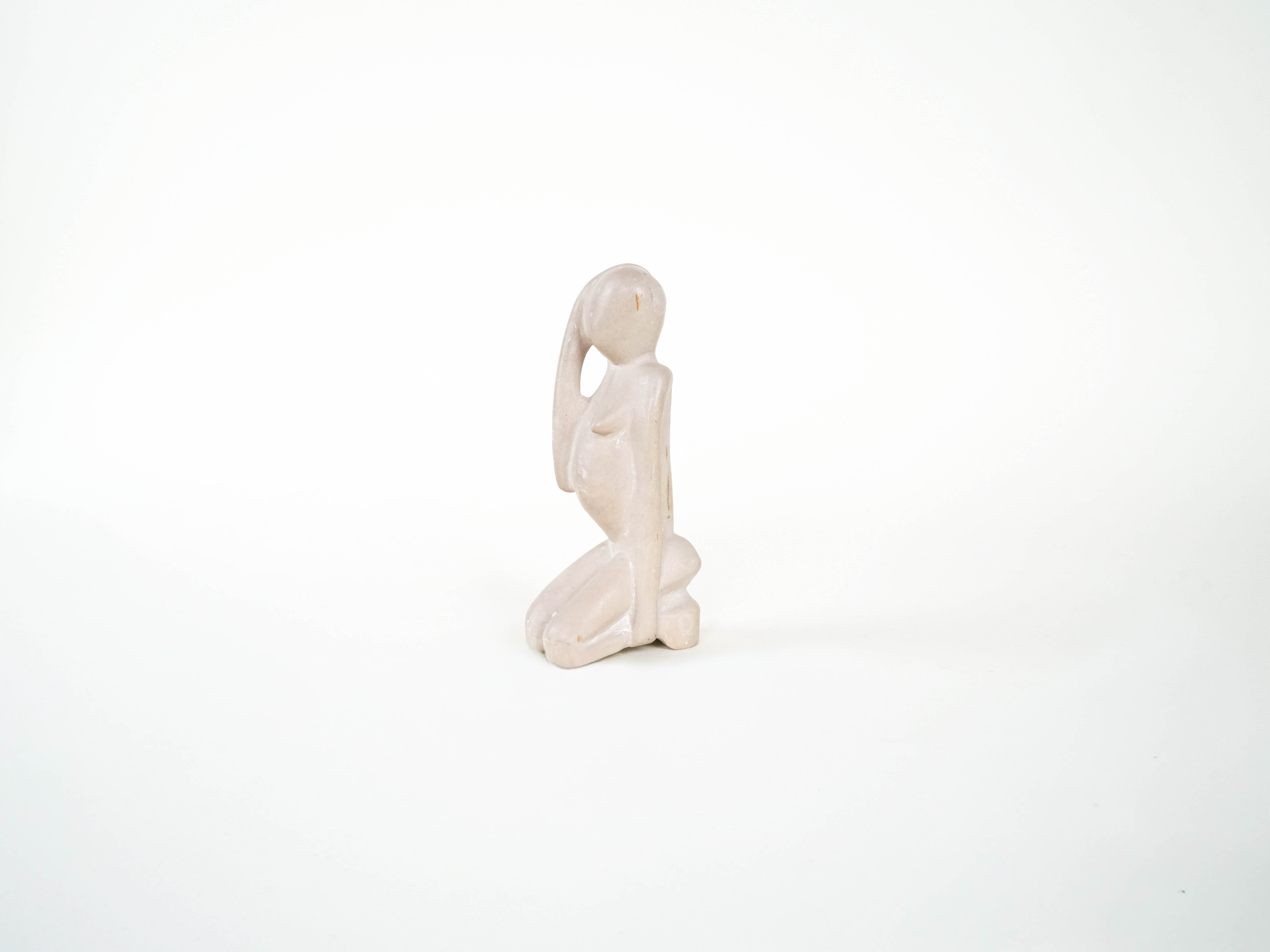 Steinfigur Modernistisch Creme 1980er Jahre