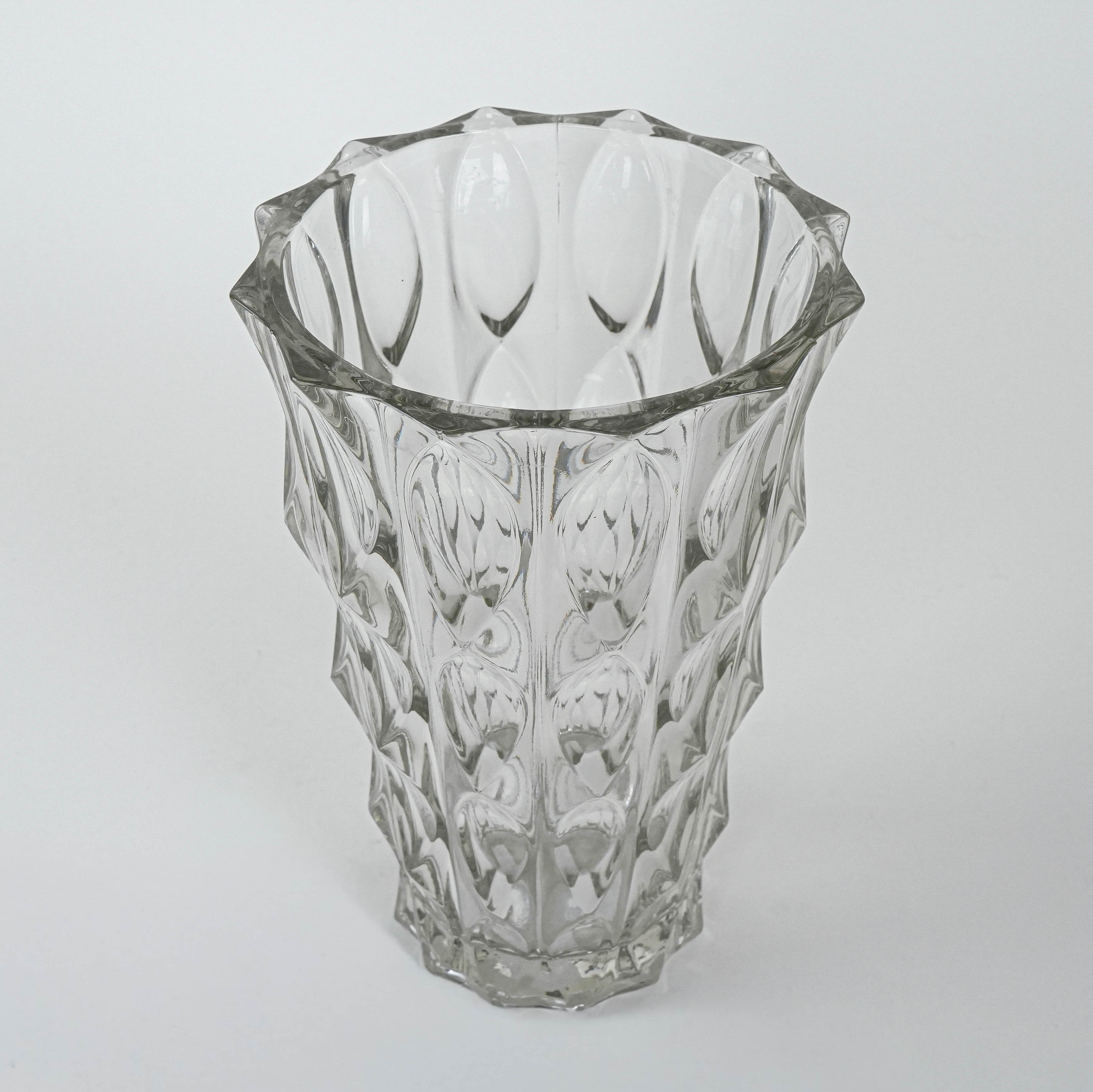 Kristallvase Transparent 1960er Jahre