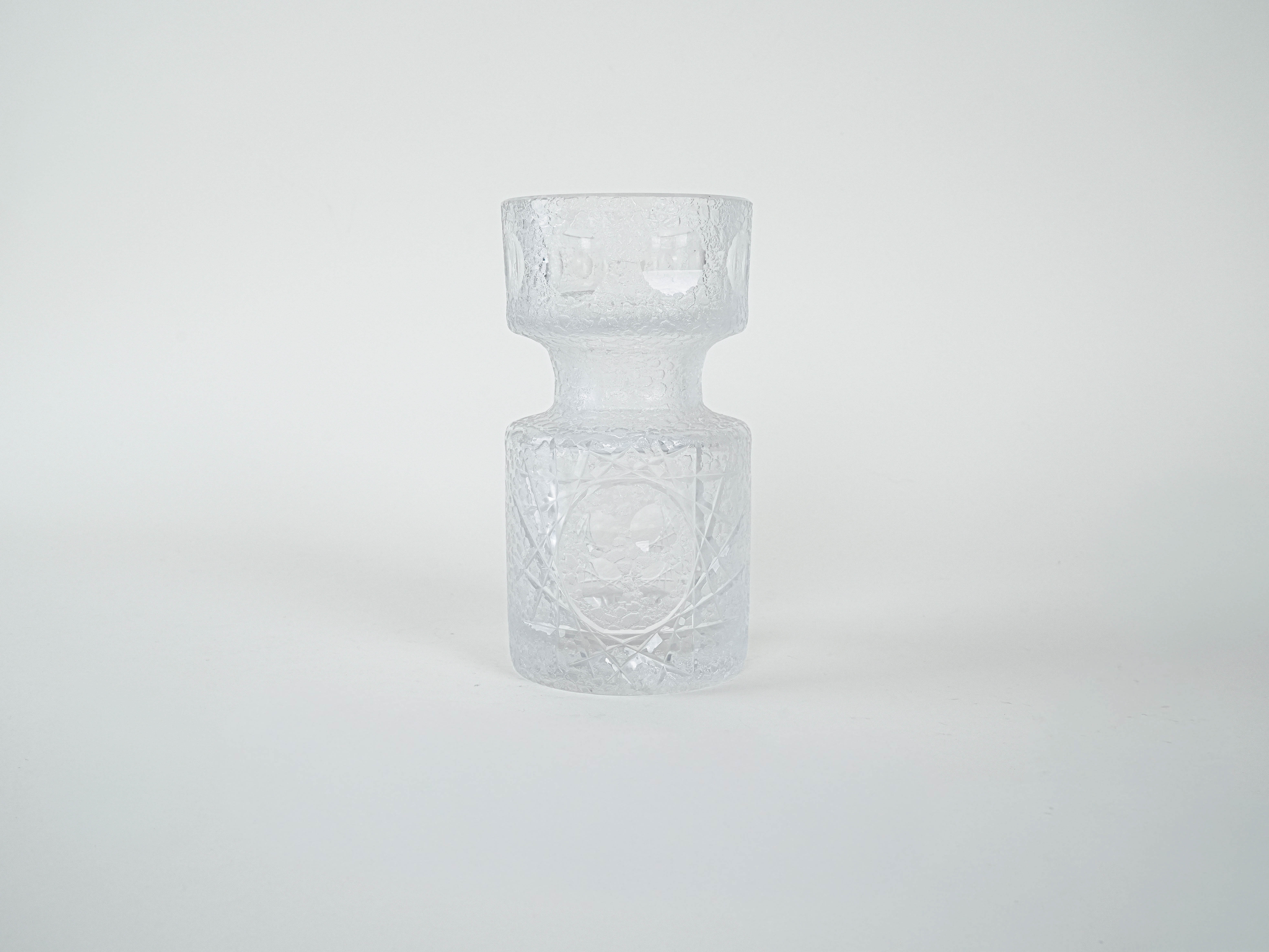 Glasvase Transparent 1960er Jahre
