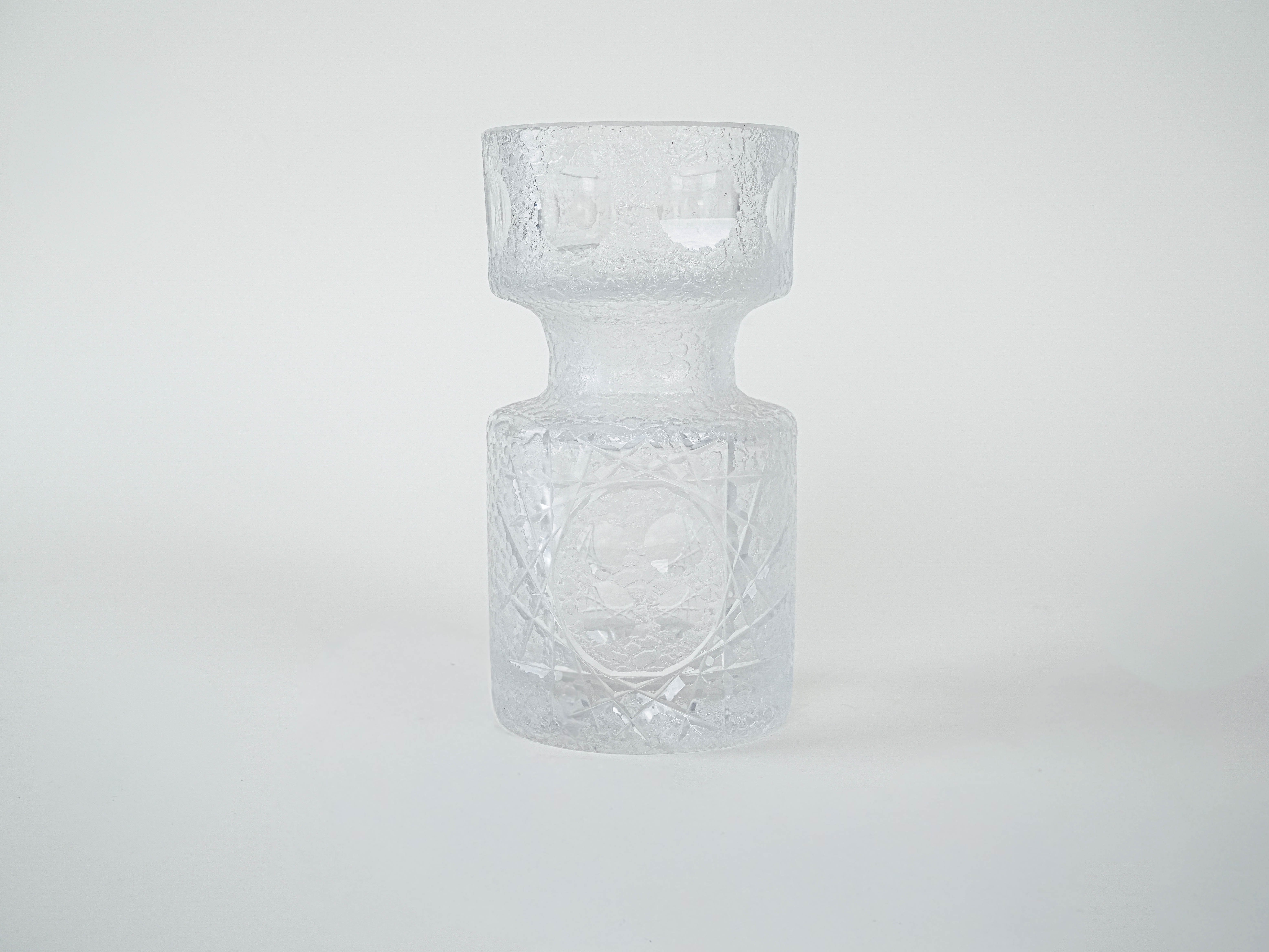 Glasvase Transparent 1960er Jahre