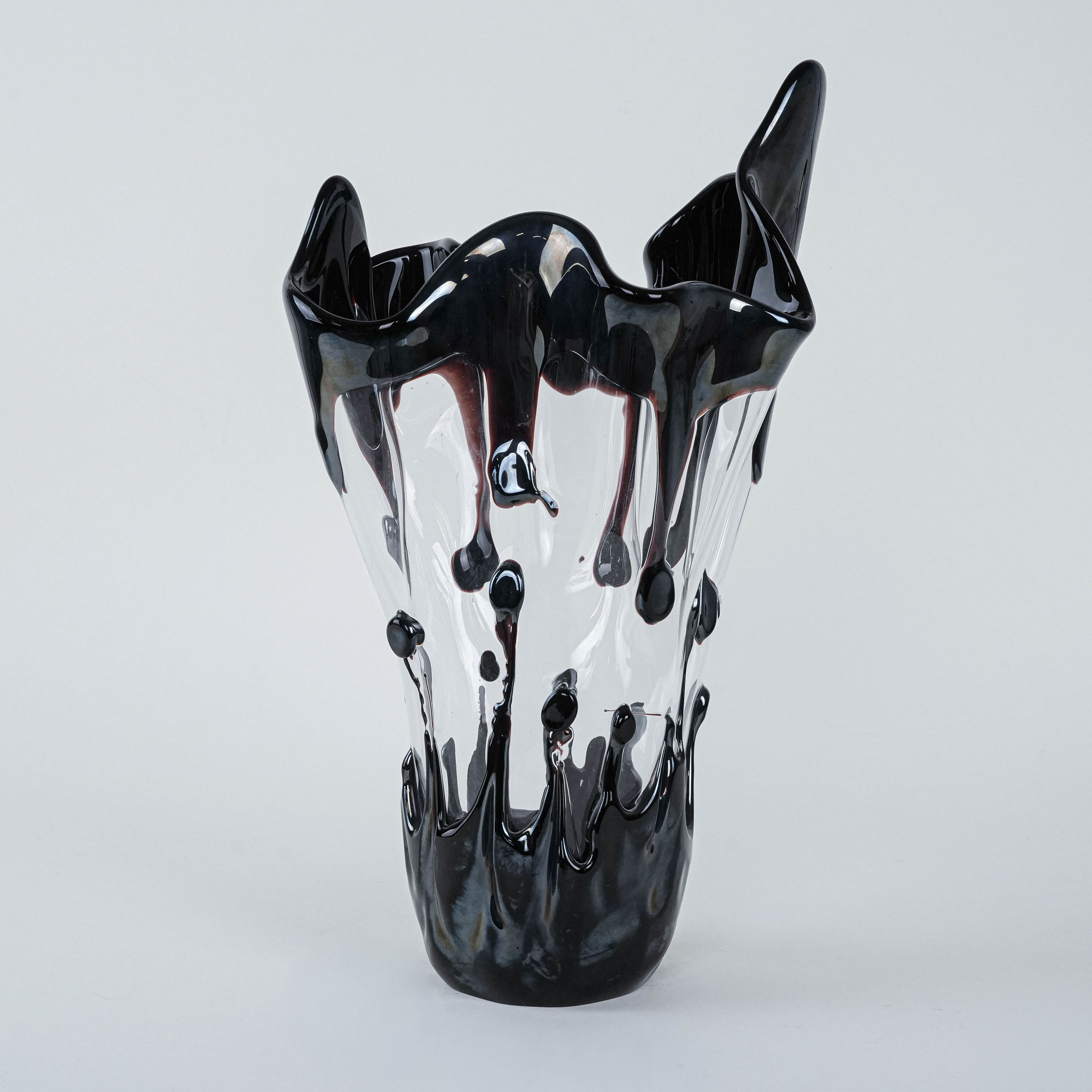 Murano glass vase black 1960s