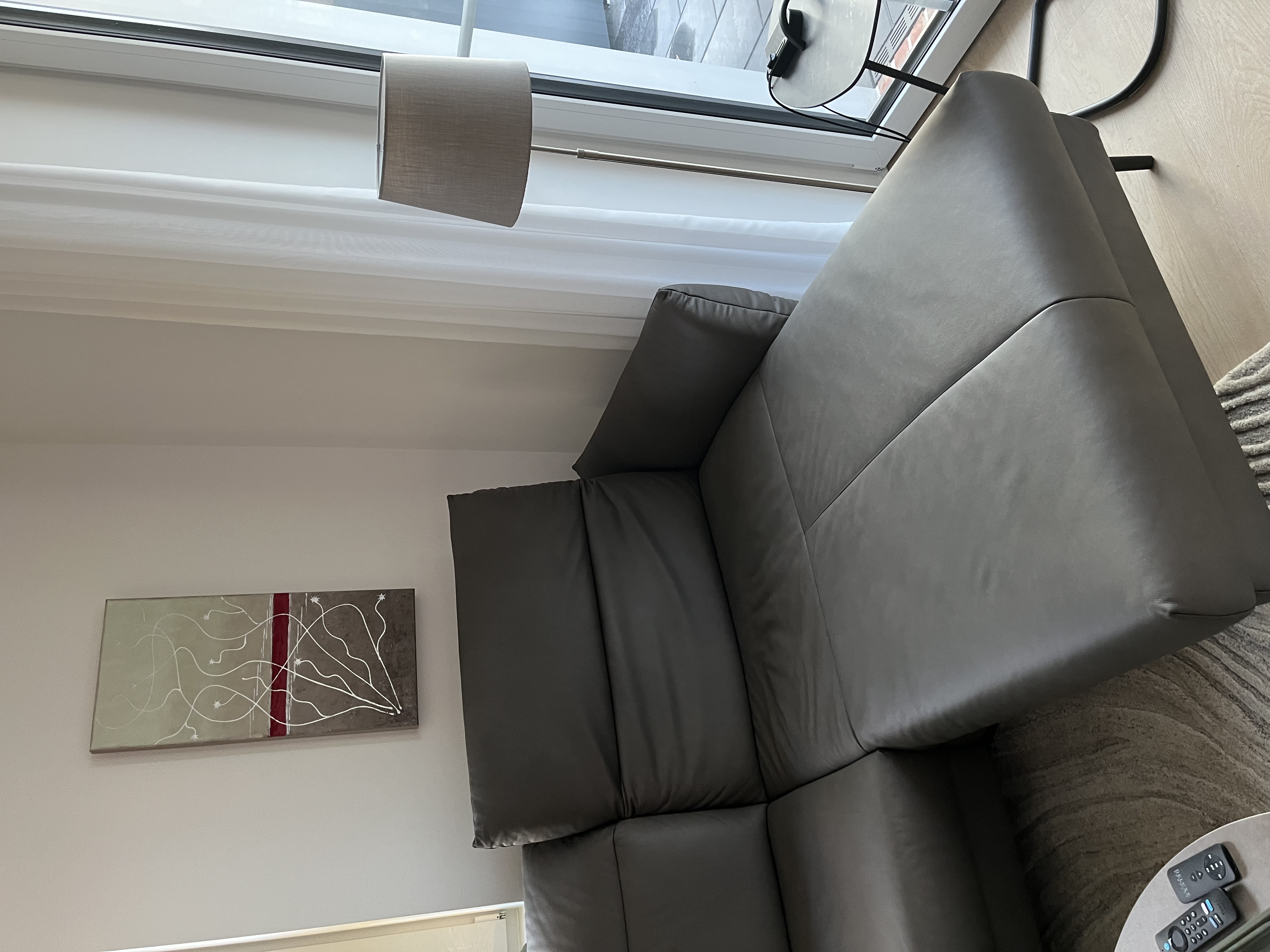 Corner sofa leather grey