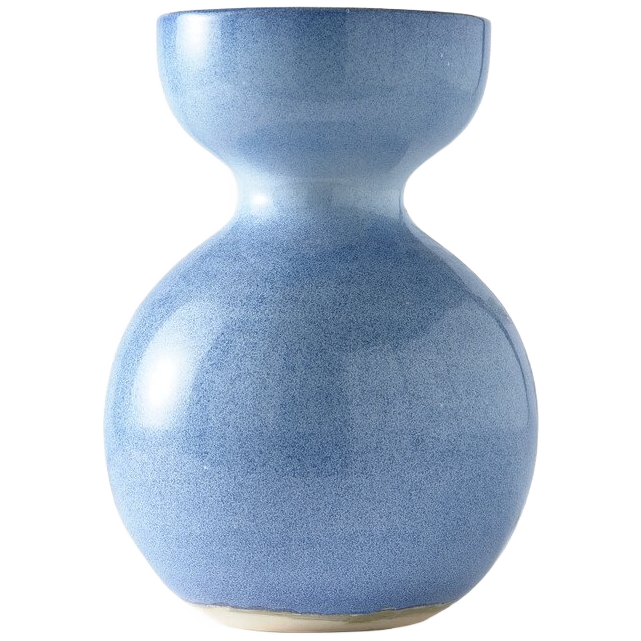 Kugel Vase L Keramik Blau