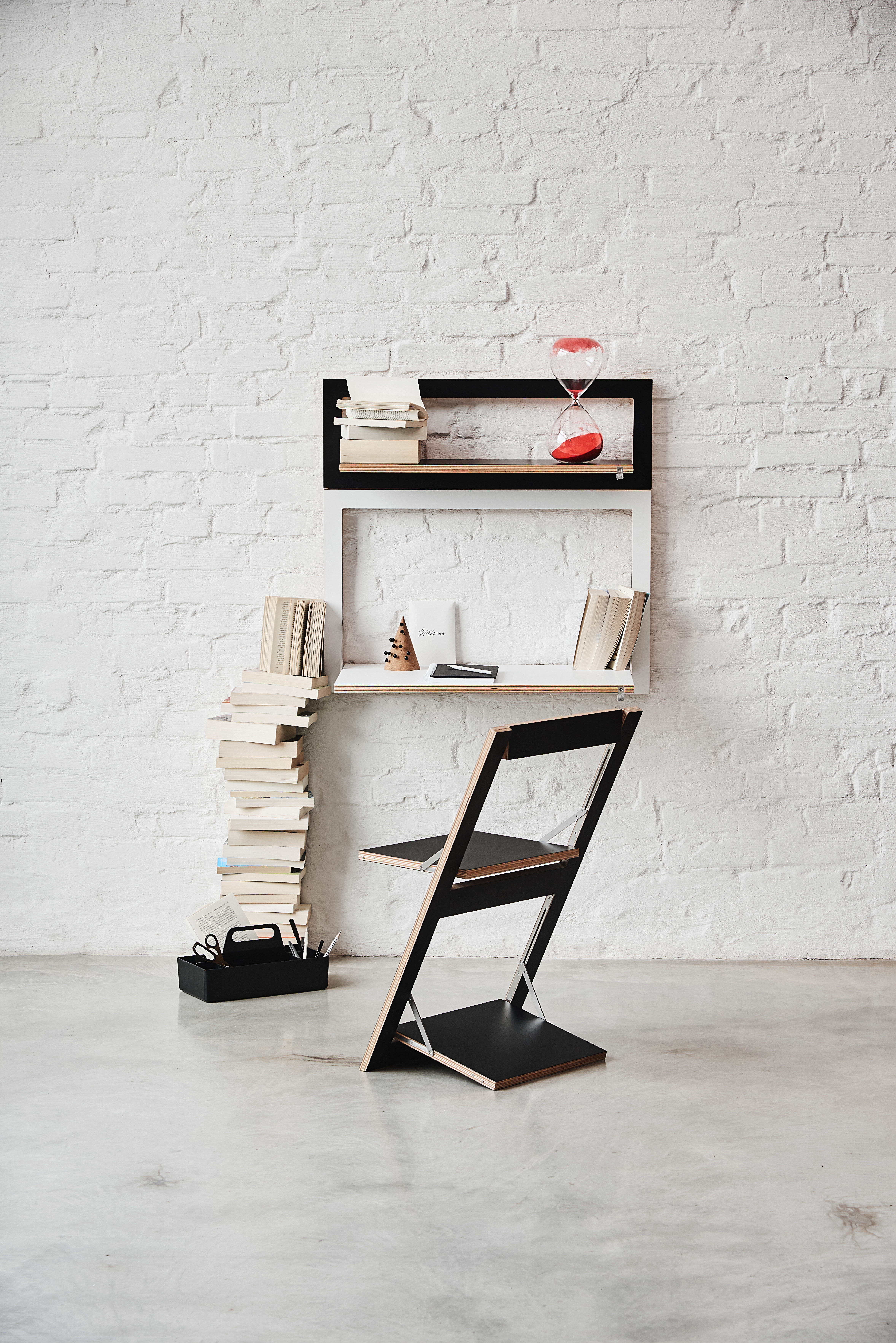 Fläpps Secretary Desk Black 80 x 80cm