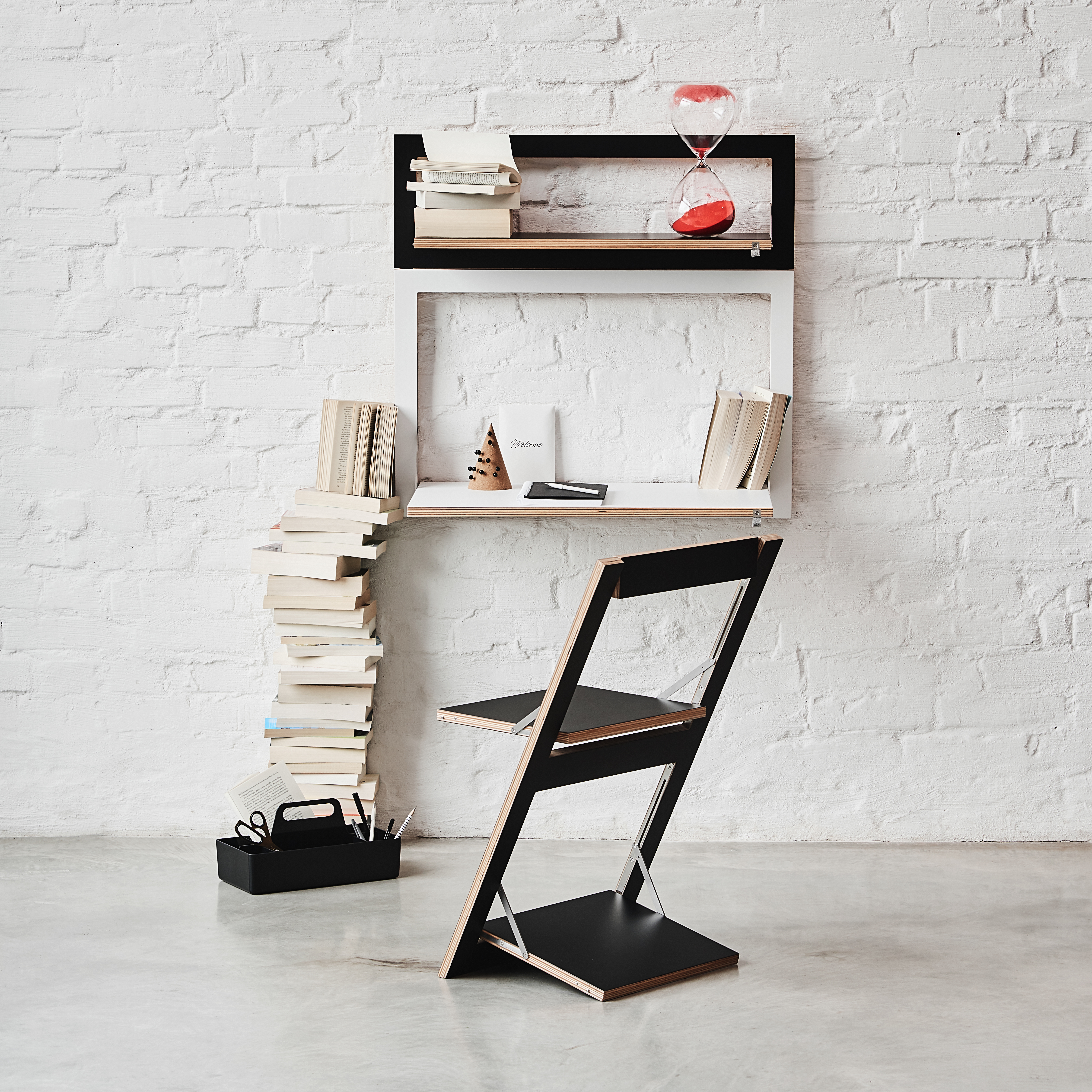 Fläpps Secretary Desk Black 80 x 80cm