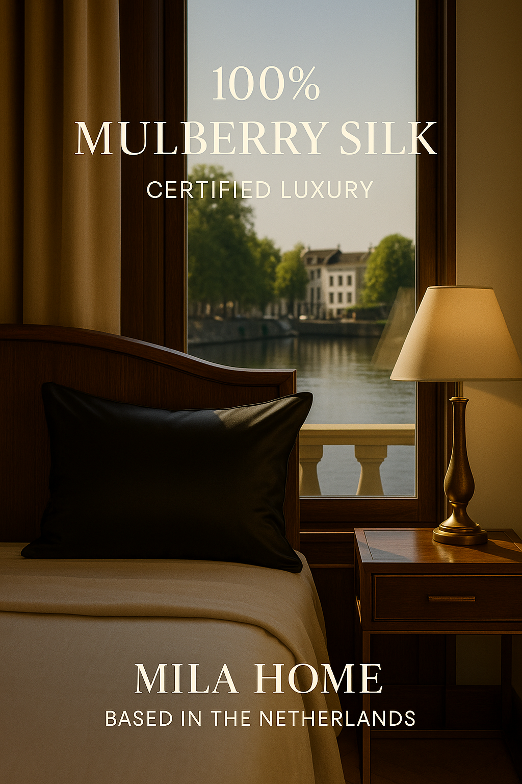 Black Noir Dream Pillowcase 100% Mulberry Silk 60x70cm