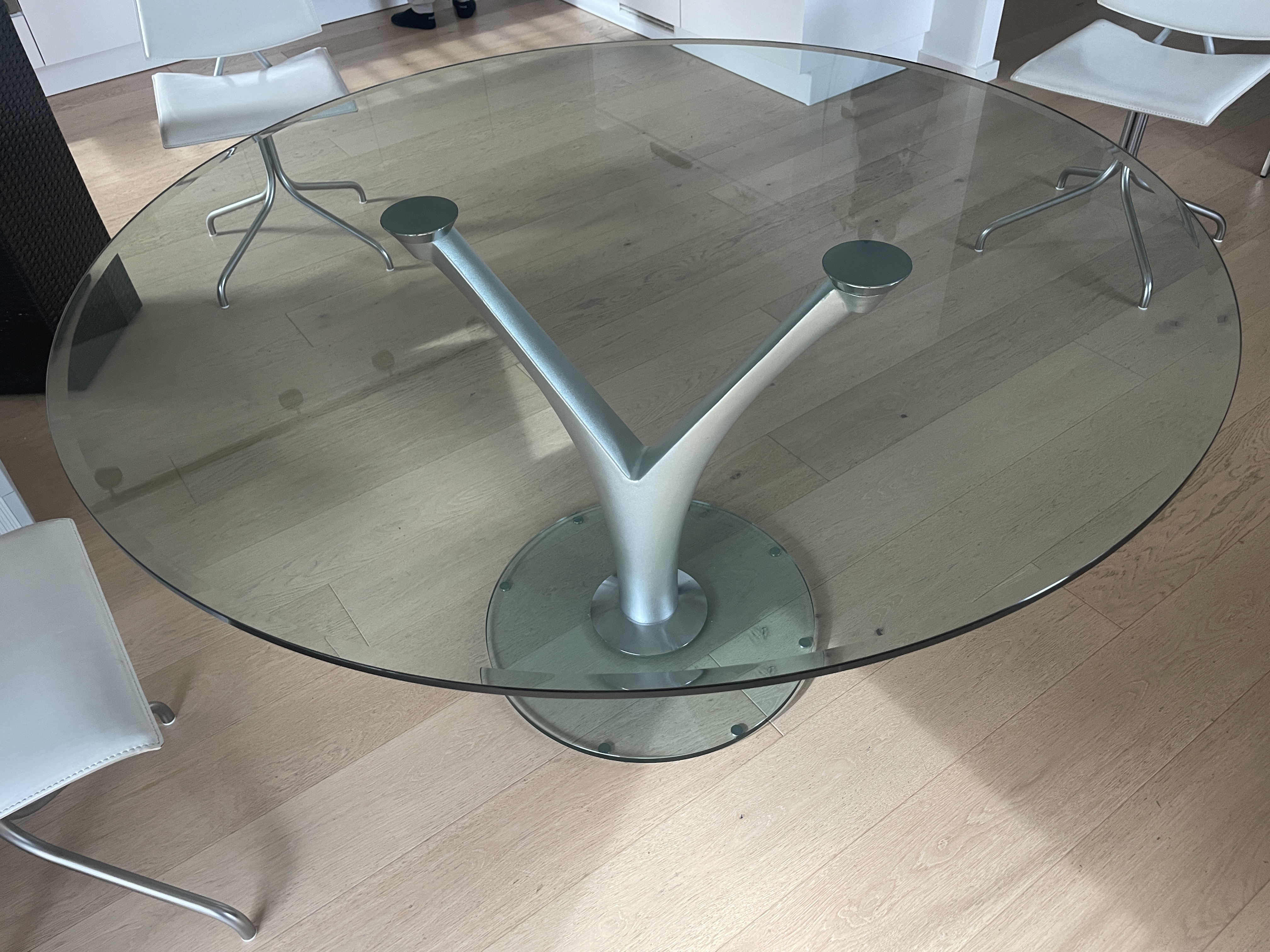 Glastisch Silber