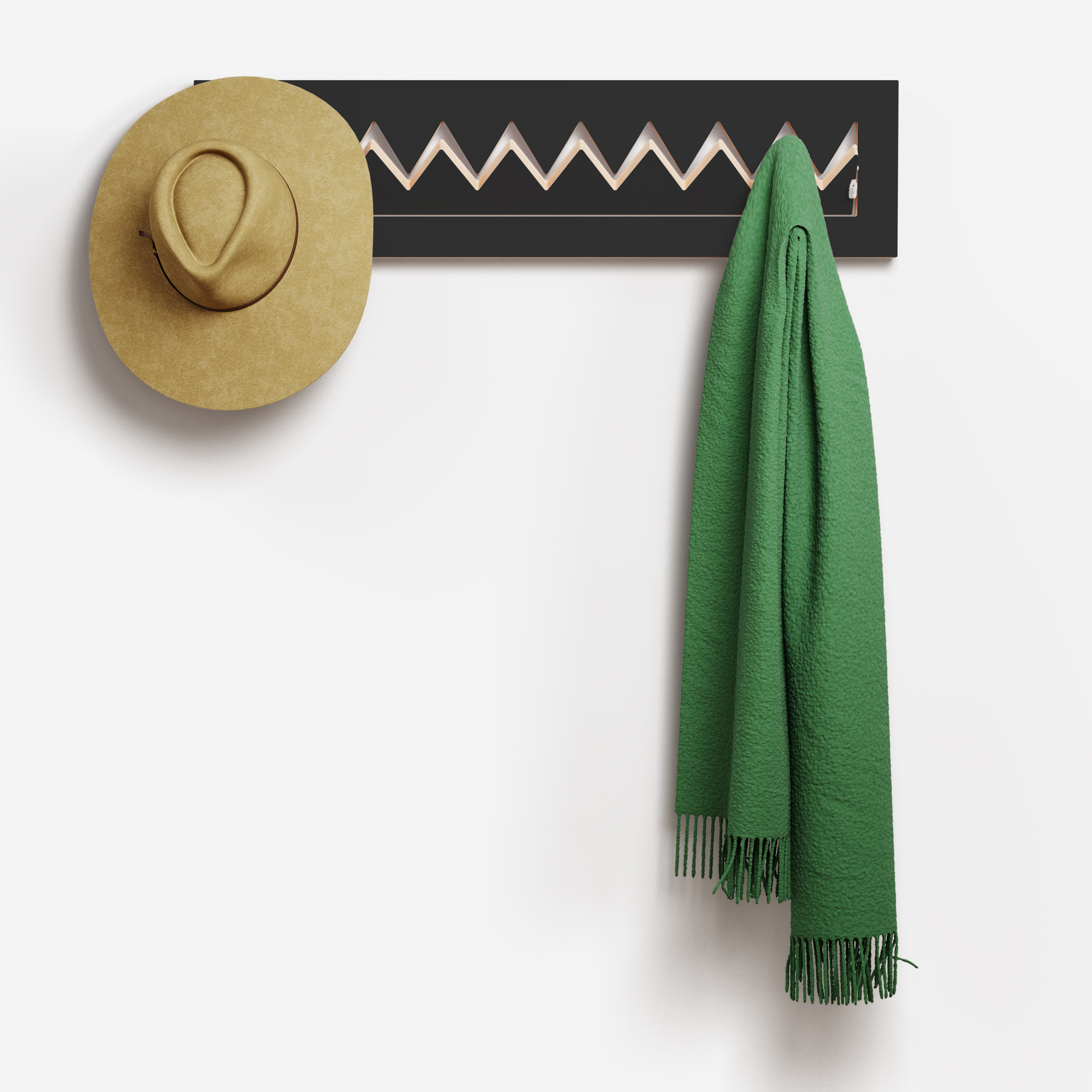 Fläpps Garderobe Crownhäng Schwarz 80 x 20cm