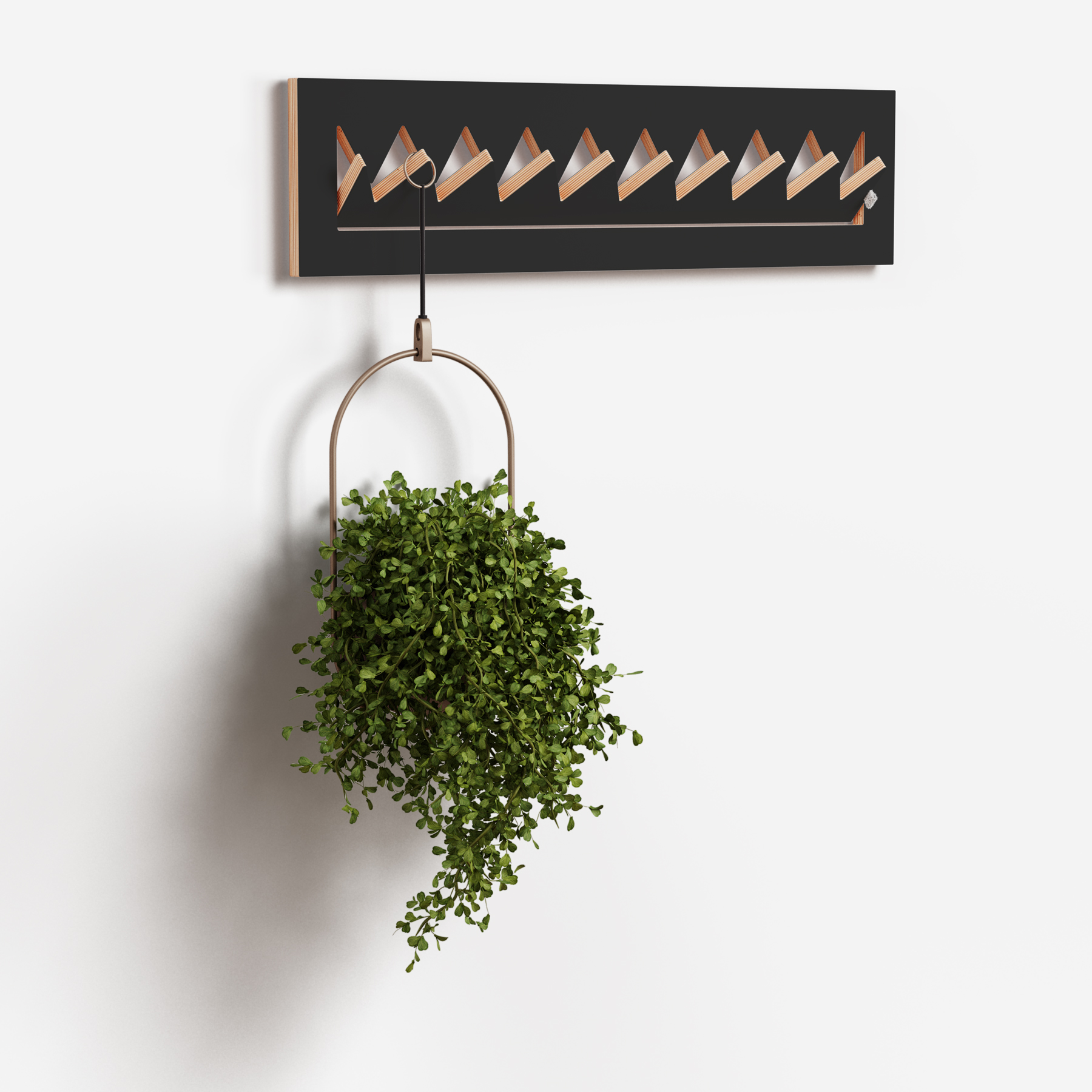 Fläpps Coat Rack Crownhäng Black 80 x 20cm