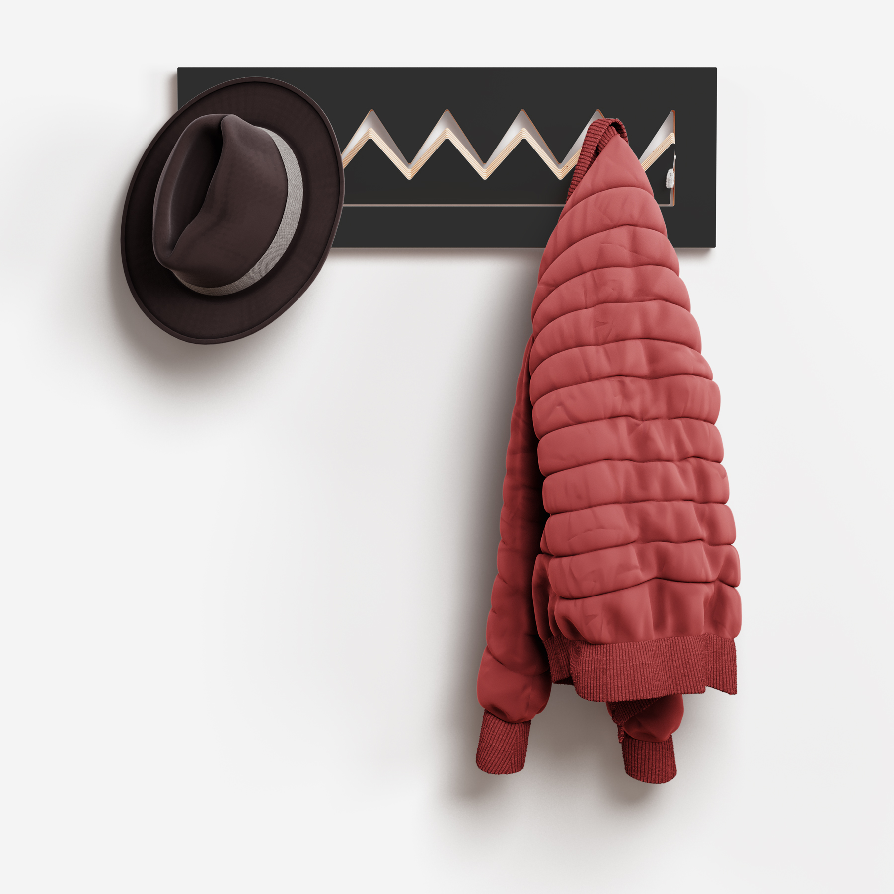 Fläpps Coat Rack Crownhäng Black 60 x 20cm