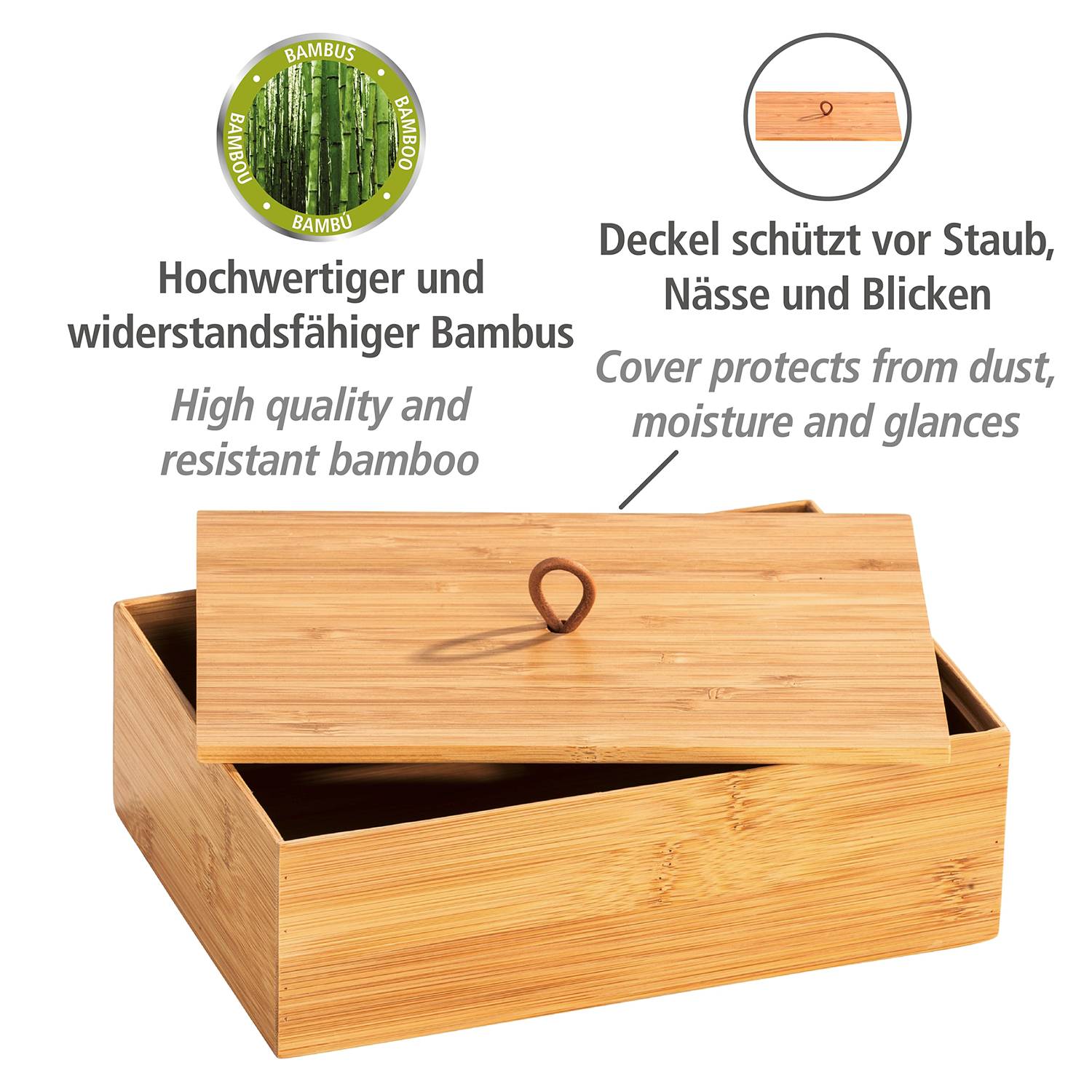 Terra I Box with lid Bamboo Brown 22 x 15 cm