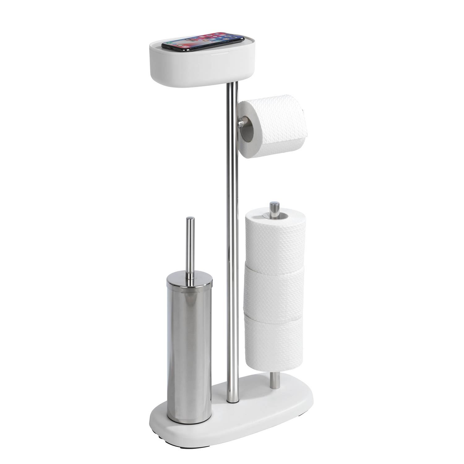 Rivazza Free-standing Toilet Brush Set Stainless Steel White