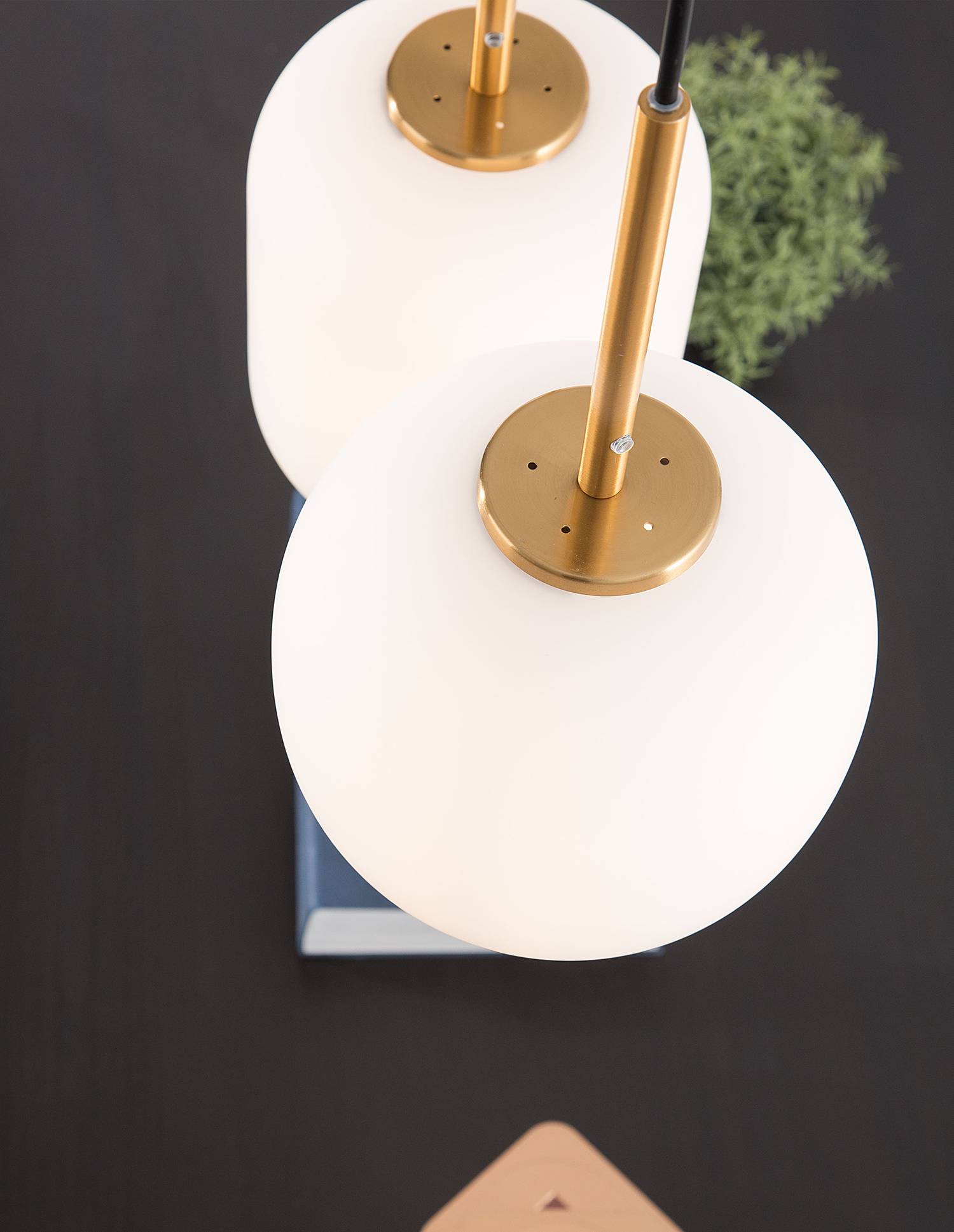 Lato Type E Pendant Light Opal Glass Gold