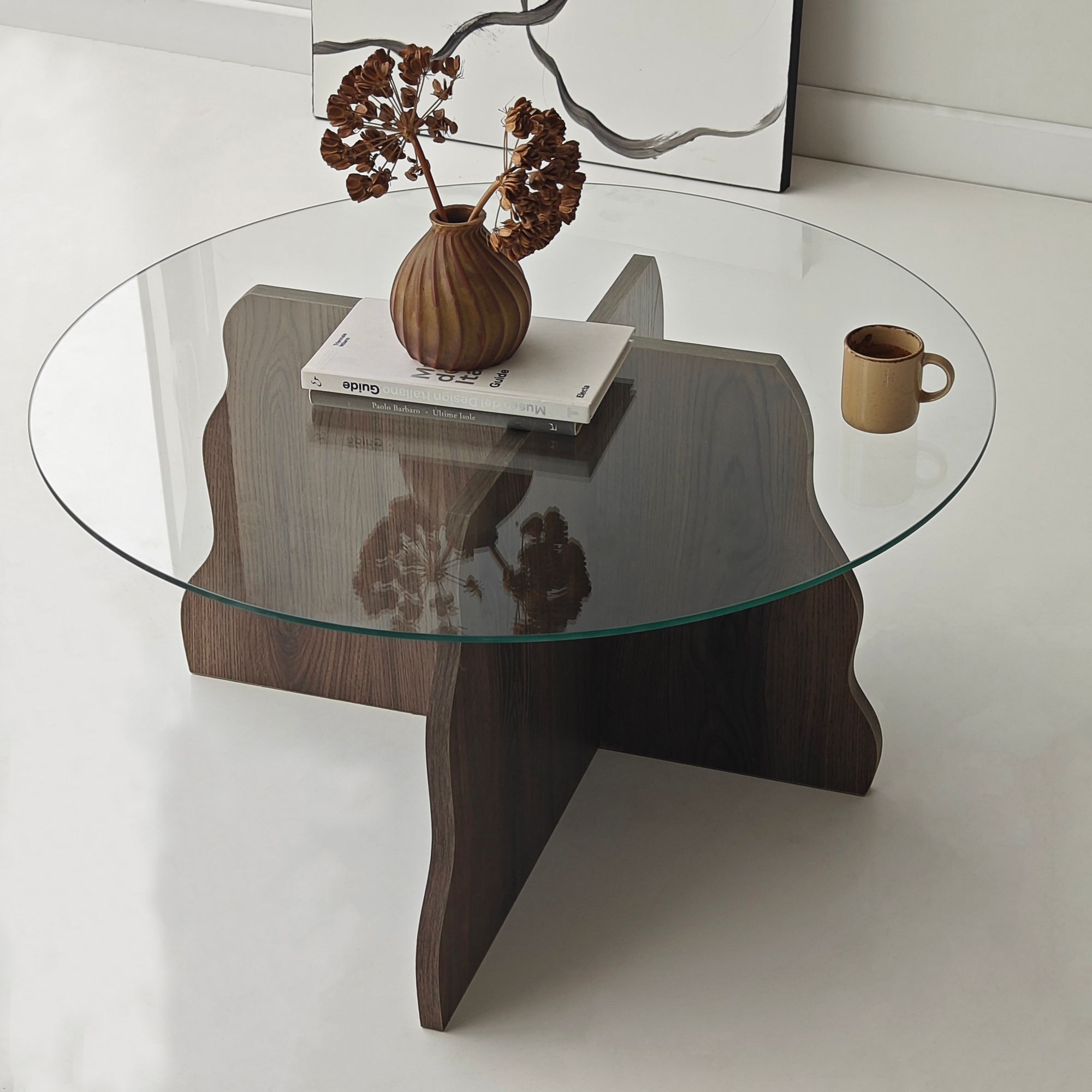 Butterfly Tisch Walnuss Transparent