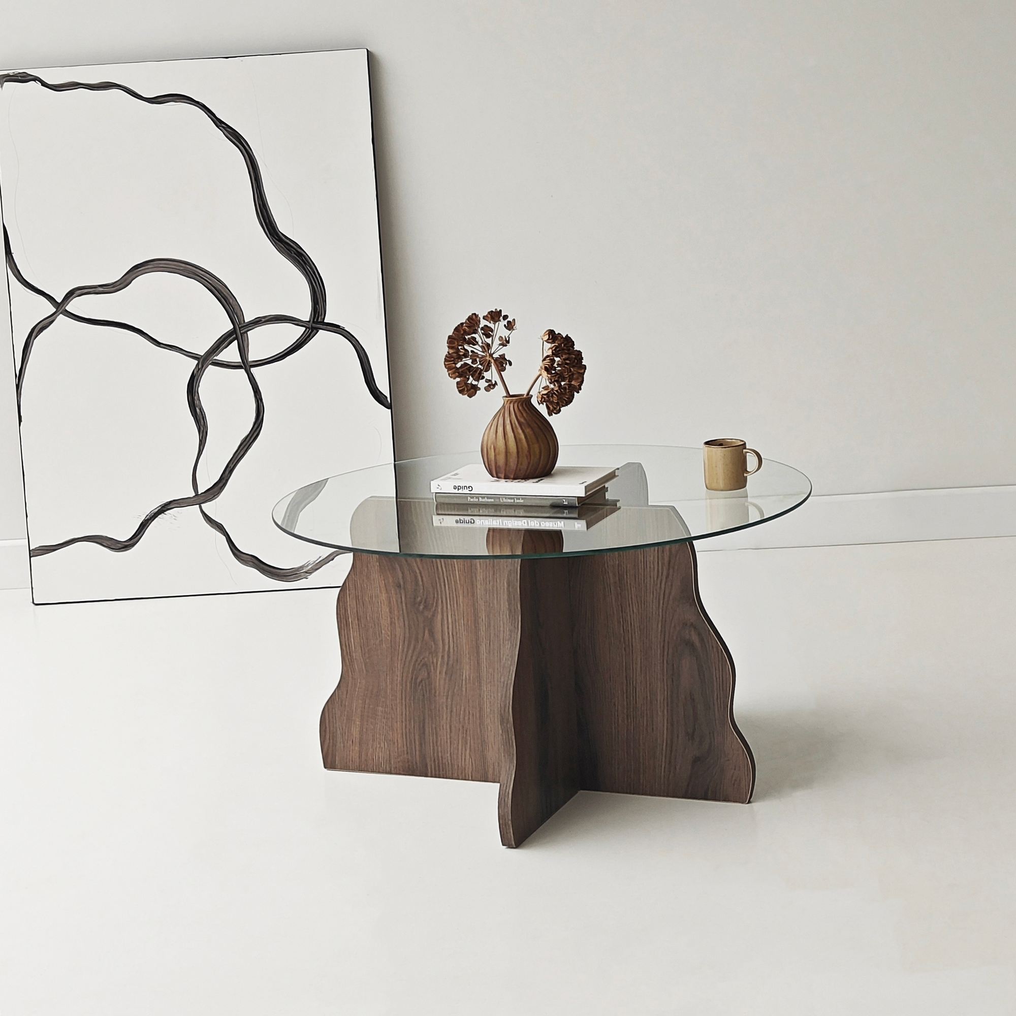 Butterfly Table Walnut Transparent