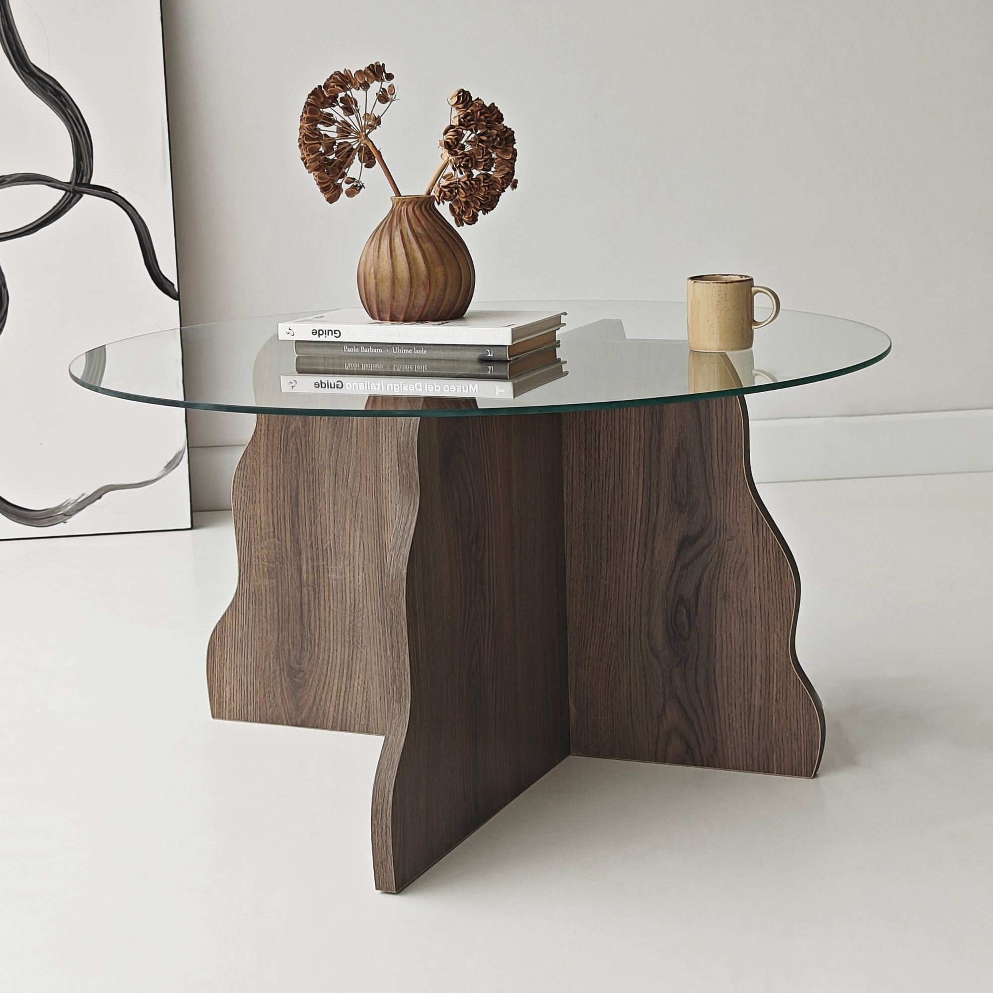 Butterfly Tisch Walnuss Transparent
