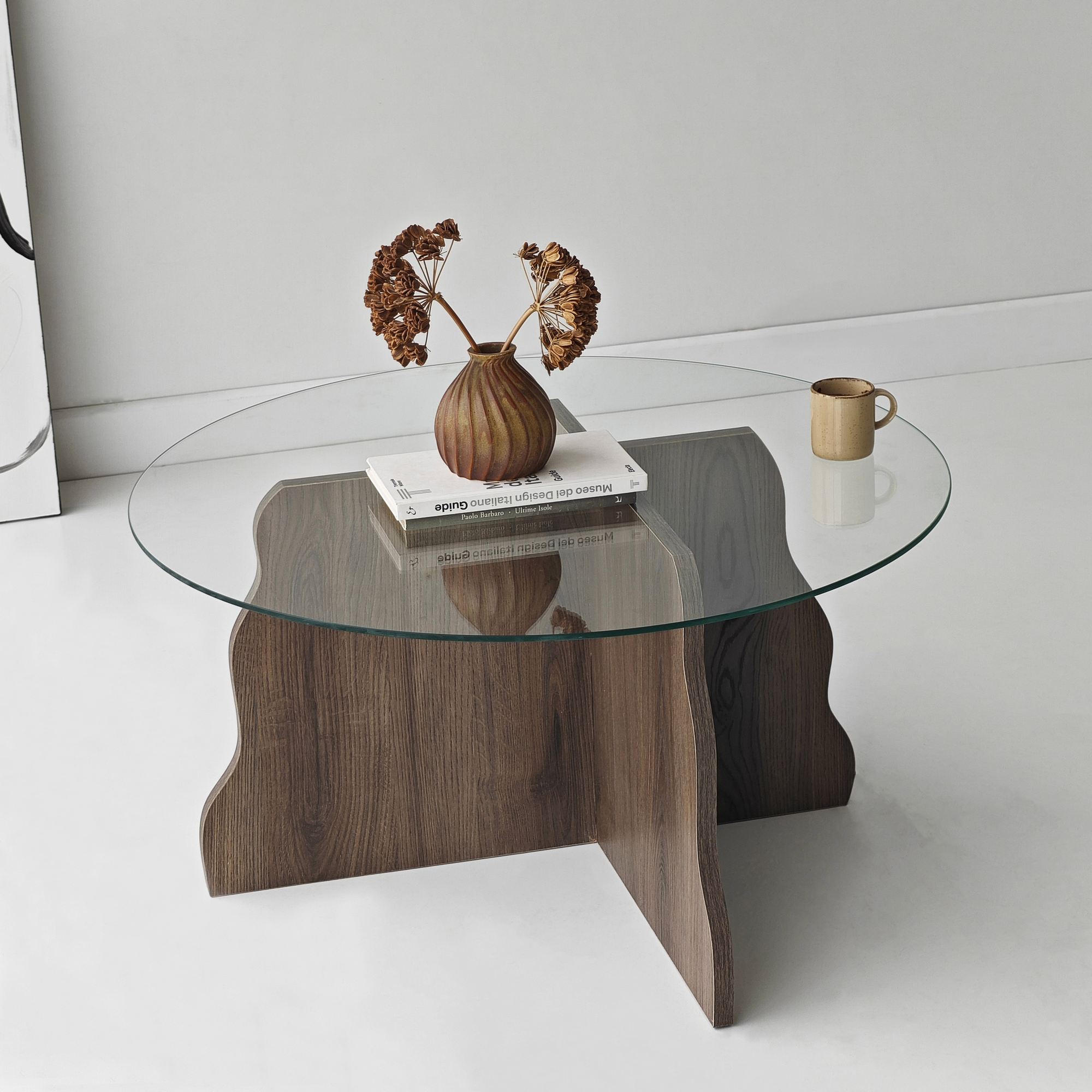 Butterfly Table Walnut Transparent