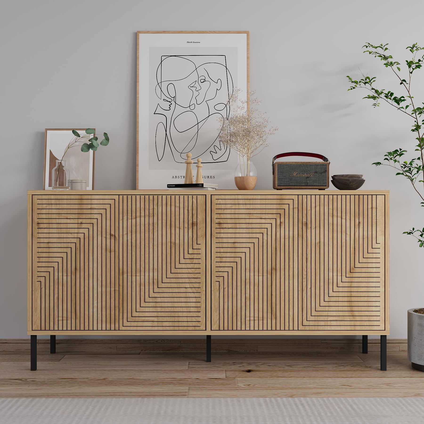 Evolet Wardrobe Sapphire Oak Look
