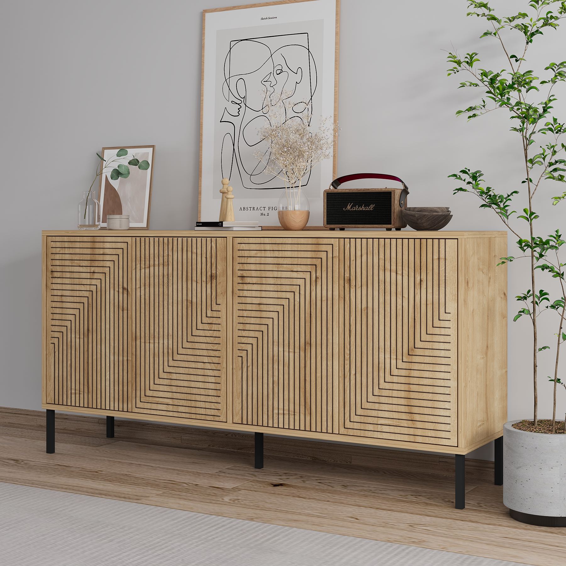 Evolet Wardrobe Sapphire Oak Look