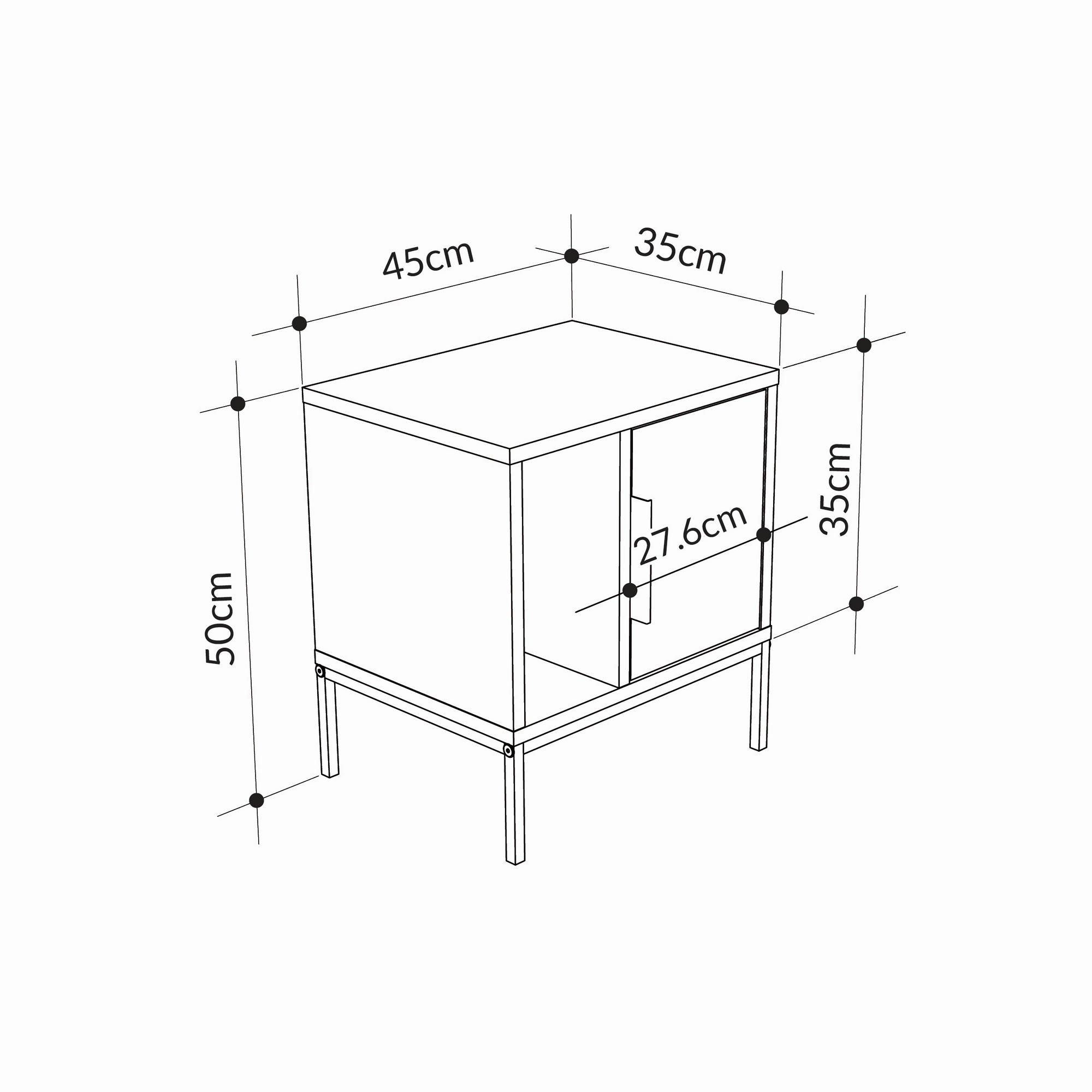 Glynn Nightstand White