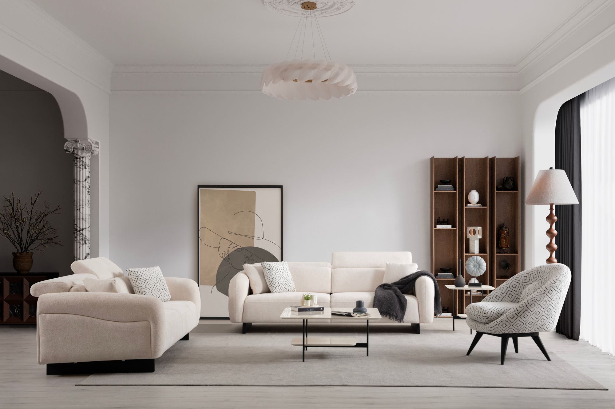 Caprice Sofa White