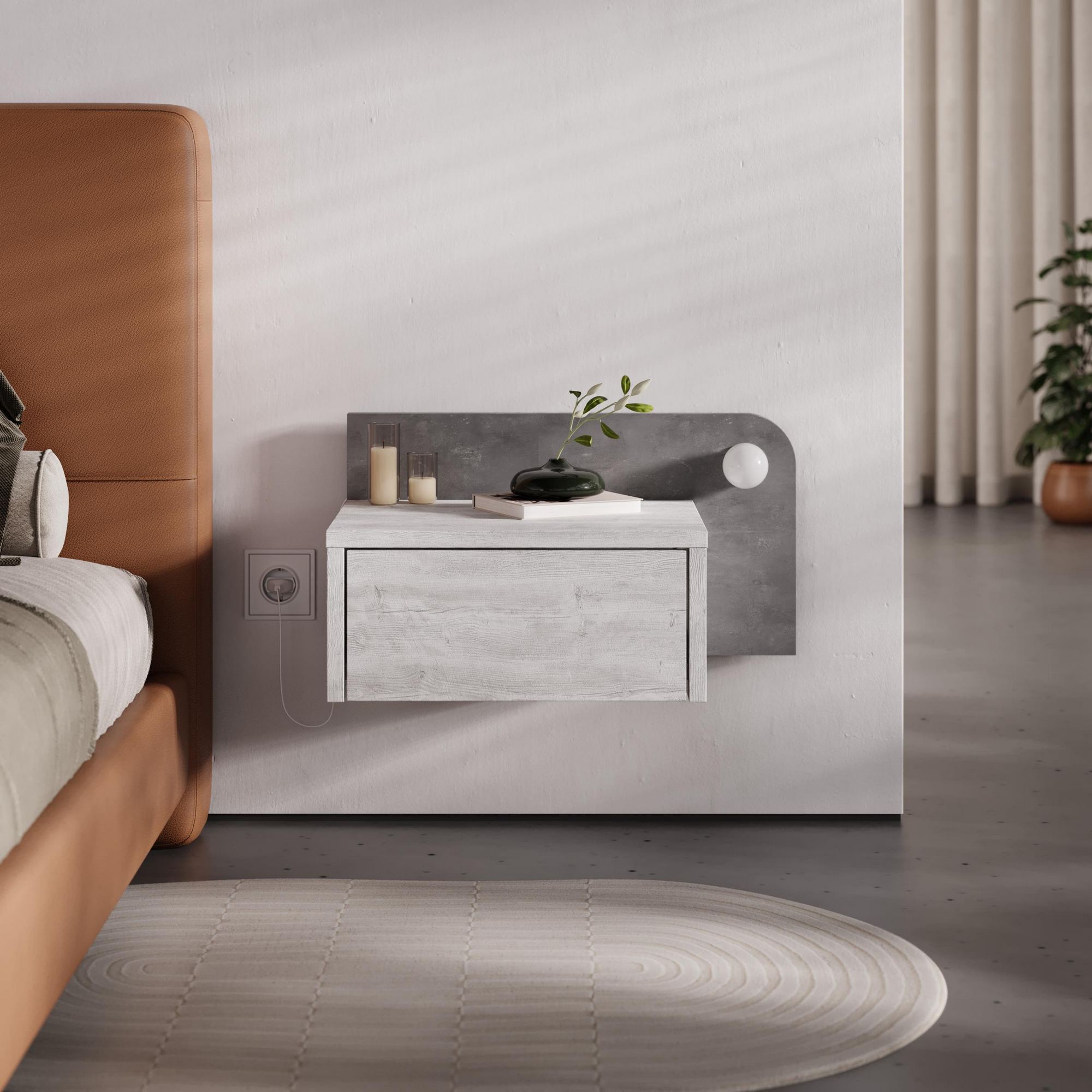 Dotta Nightstand Retro Grey