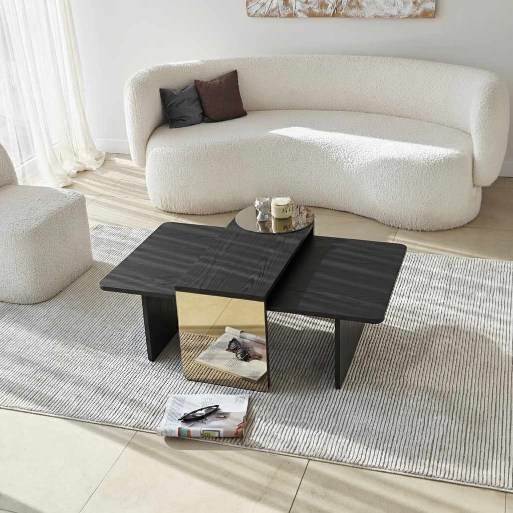 Luna Tisch 2er Set Schwarz