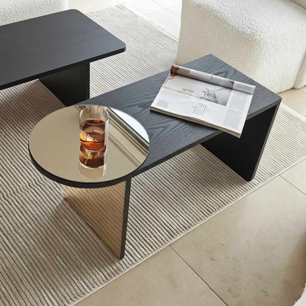 Luna Tisch 2er Set Schwarz