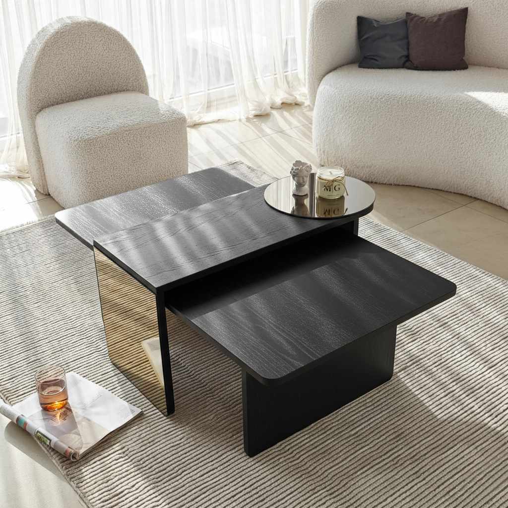 Luna Table Set of 2 Black